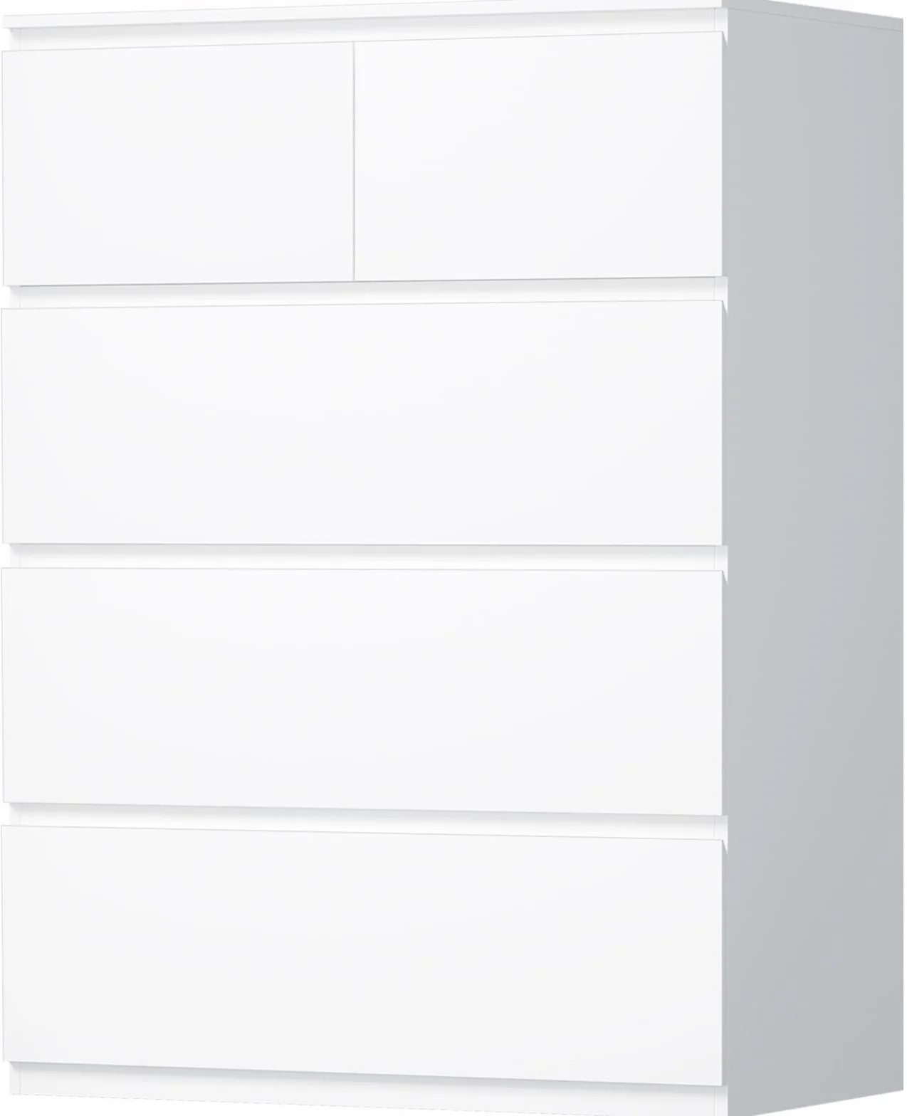 BEWISHOME Cassettiera Camera da Letto Moderna,Settimino con 5 Cassetti,Cassettiera Bianca,Salvaspazio,Mobile Camera da Letto per Soggiorno,Bagno e Ingresso,68x38x94 cm,EKCG07W