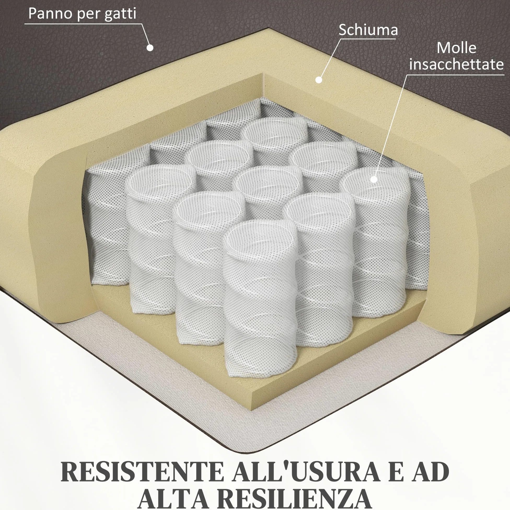 HOMCOM Poltrona Elettrica Alzapersona Reclinabile in Tessuto, Poltrona Relax Elettrica (Tessuto antigraffio (60% poliuretano, 40% poliestere), Marrone scuro, 67L x 89P x 102A cm)