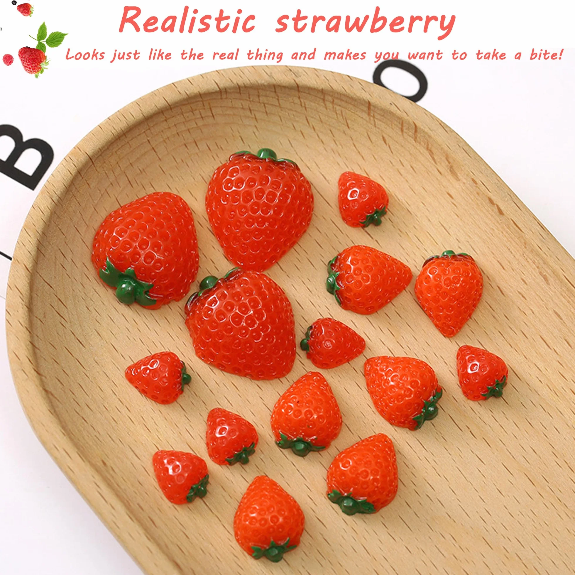 Fragola Artificiale in Resina 30 Pezzi - Frutta Decor Simulazione per Artigianato Fai da Te