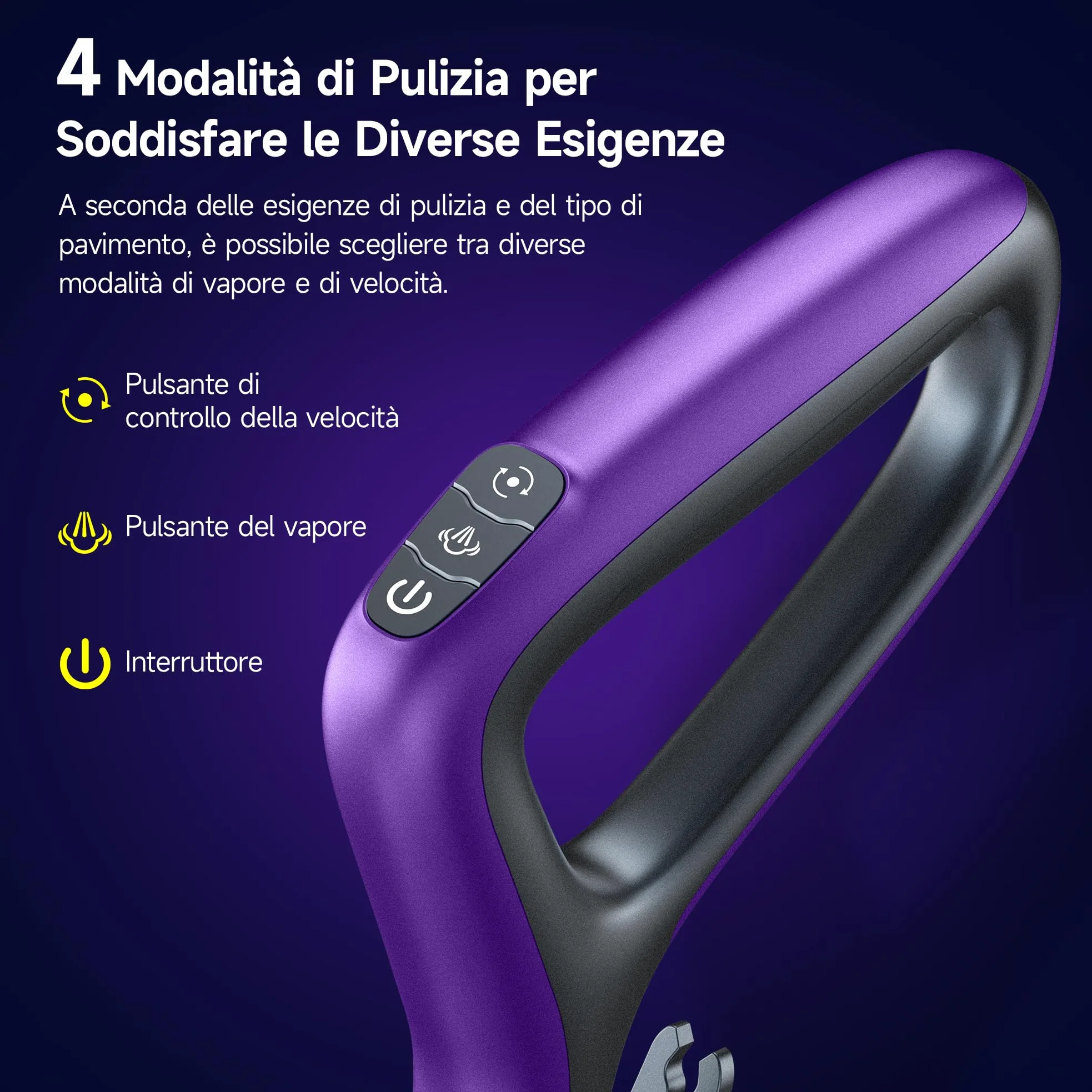 AlfaBot F2 Lavapavimenti a Vapore - Scopa a Vapore con Disinfezione 99.9% di germi e batteri, Vapore pronto in 30s, 450 ML, per tutti i tipi di Pavimenti Duri, Senza Uso di Detergenti