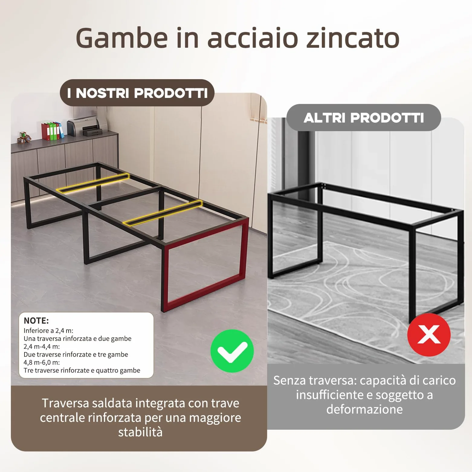 Tavolo Riunioni Ufficio Moderno, Tavolo da Conferenza Rettangolare con Canalina per Cavi e Struttura in Metallo Nero, Ideale per 8-12 Persone, Sala Conferenze e Seminari