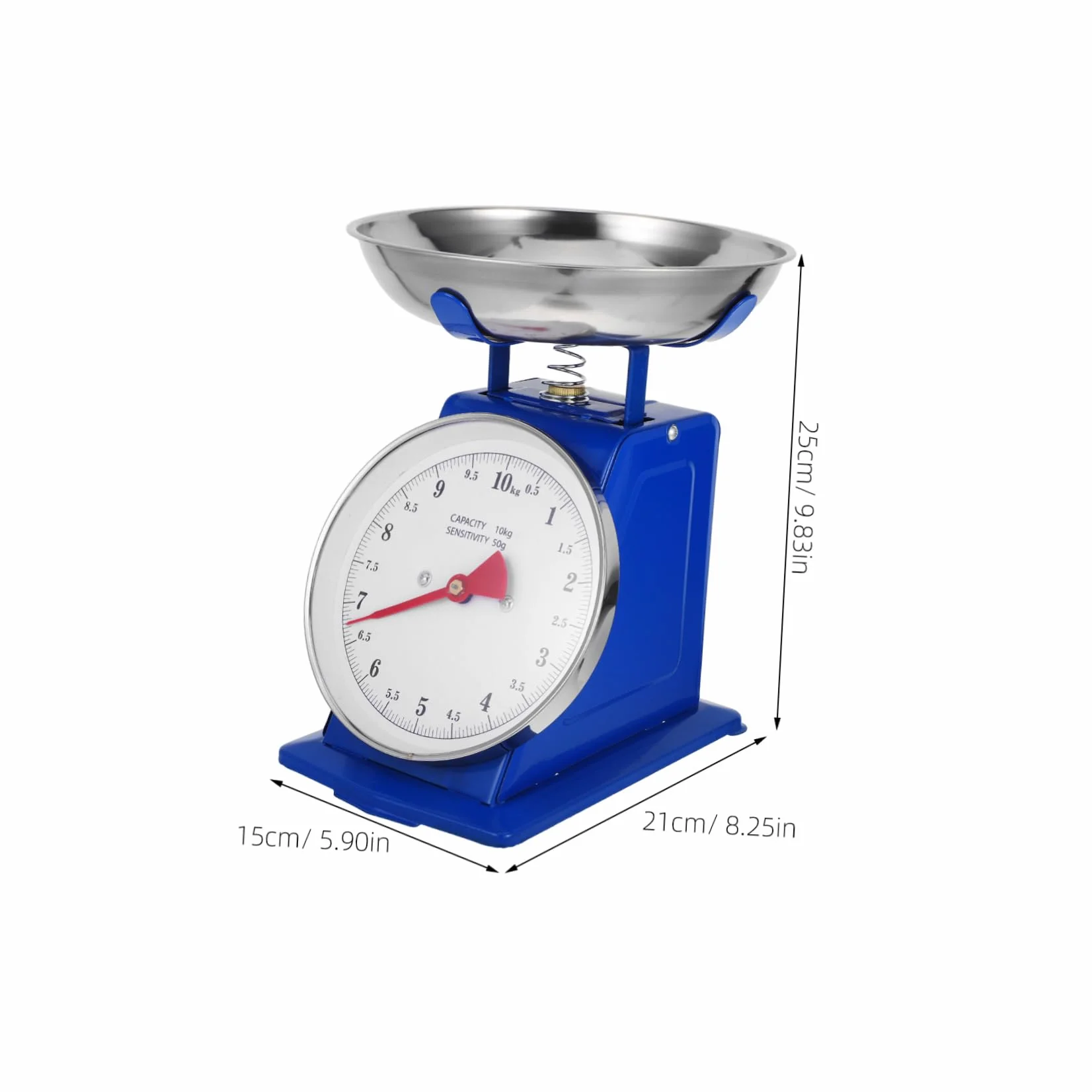 POPETPOP Bilancia Da Cucina Meccanica Per Alimenti: Bilancia Vintage in Acciaio Inossidabile Da 10 Kg Con Vassoio Staccabile Per La Cottura Al Forno E La Preparazione Dei Pasti, Display