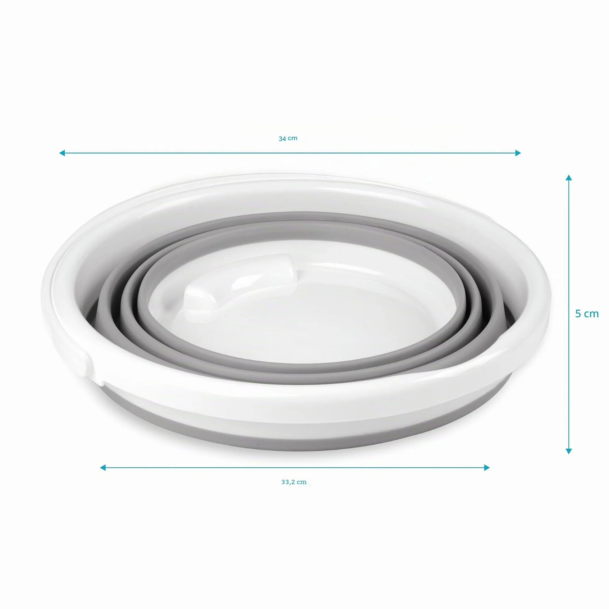 Beldray LA028495GRY Secchio Pieghevole - Vasca Pieghevole Per Stoccaggio Compatto, Uso Interno/Esterno, Pulizia Auto, Plastica Facile Da Pulire Con Maniglia, 10 L, Grigio