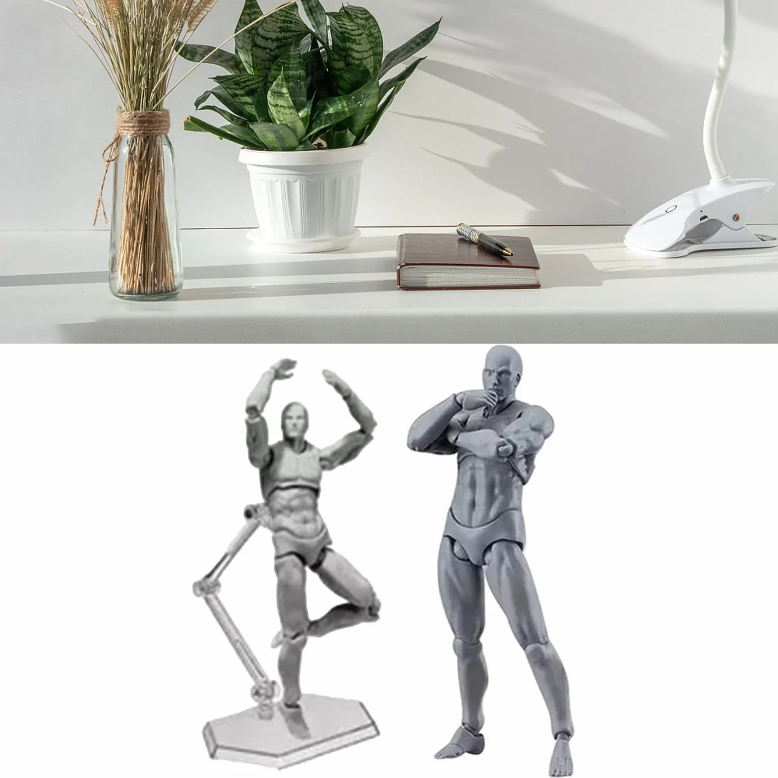 Acouto Manichino Posizionabile Schizzi Mobili per Disegno Pittura Supporto Decorazione Scrivania Casa Ufficio Grigio