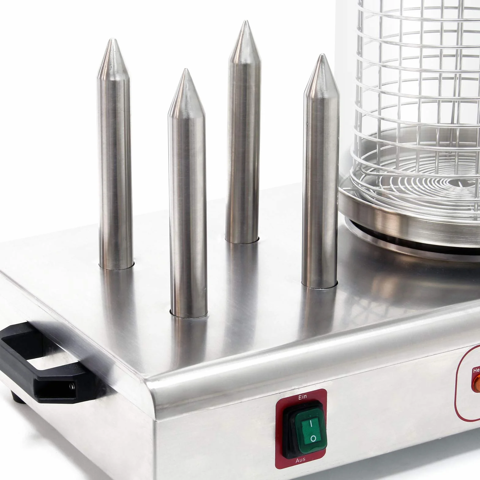 Wiltec Macchina per hot dog 650 watt, 4 punzoni scaldapane Cuoci wurstel
