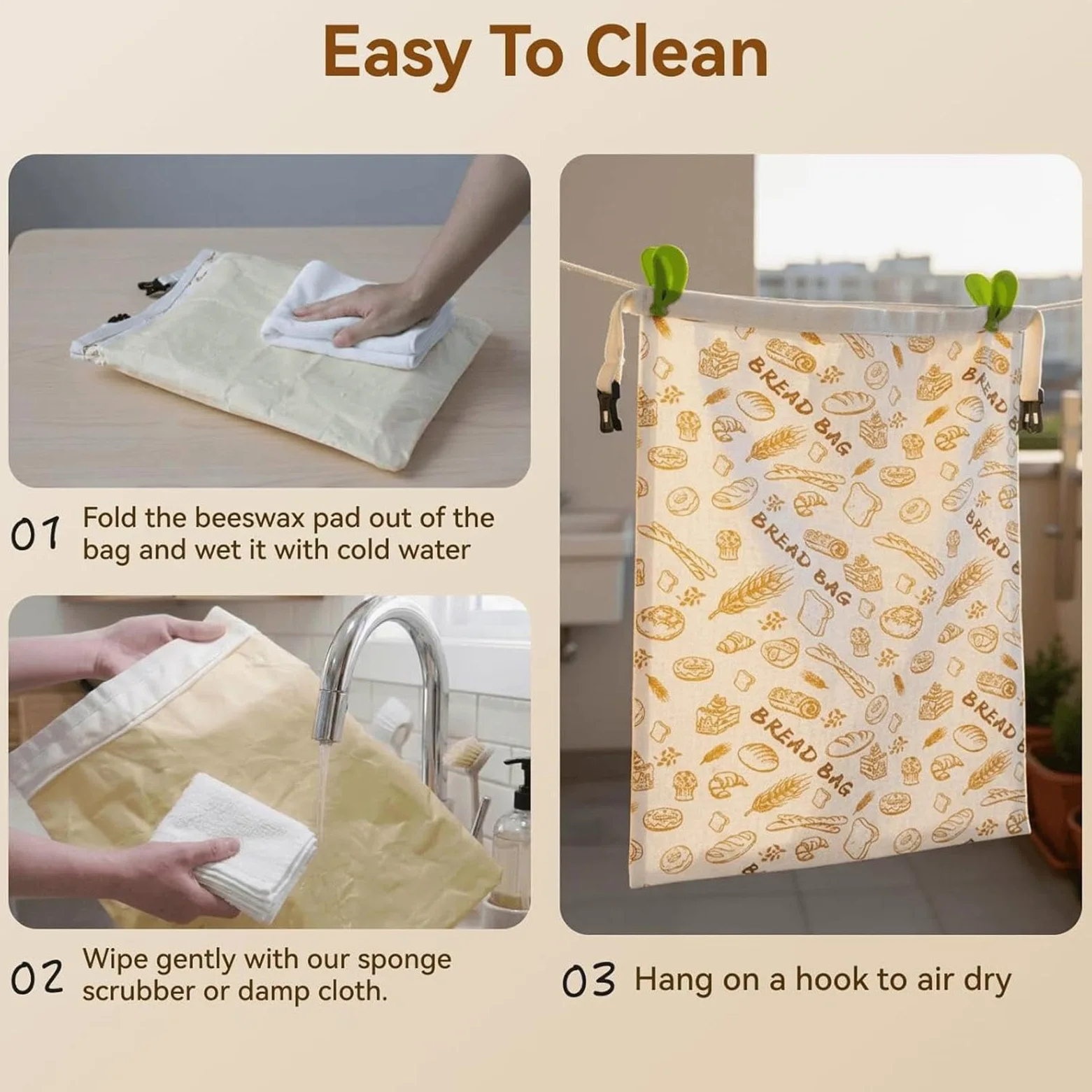 Sacchetti per Pane a Lievitazione Naturale 2 Pezzi Contenitore | Sacchetti Per Pane A Lievitazione Naturale Casa Cucina Quotidiana Cottura Conservazione Alimen