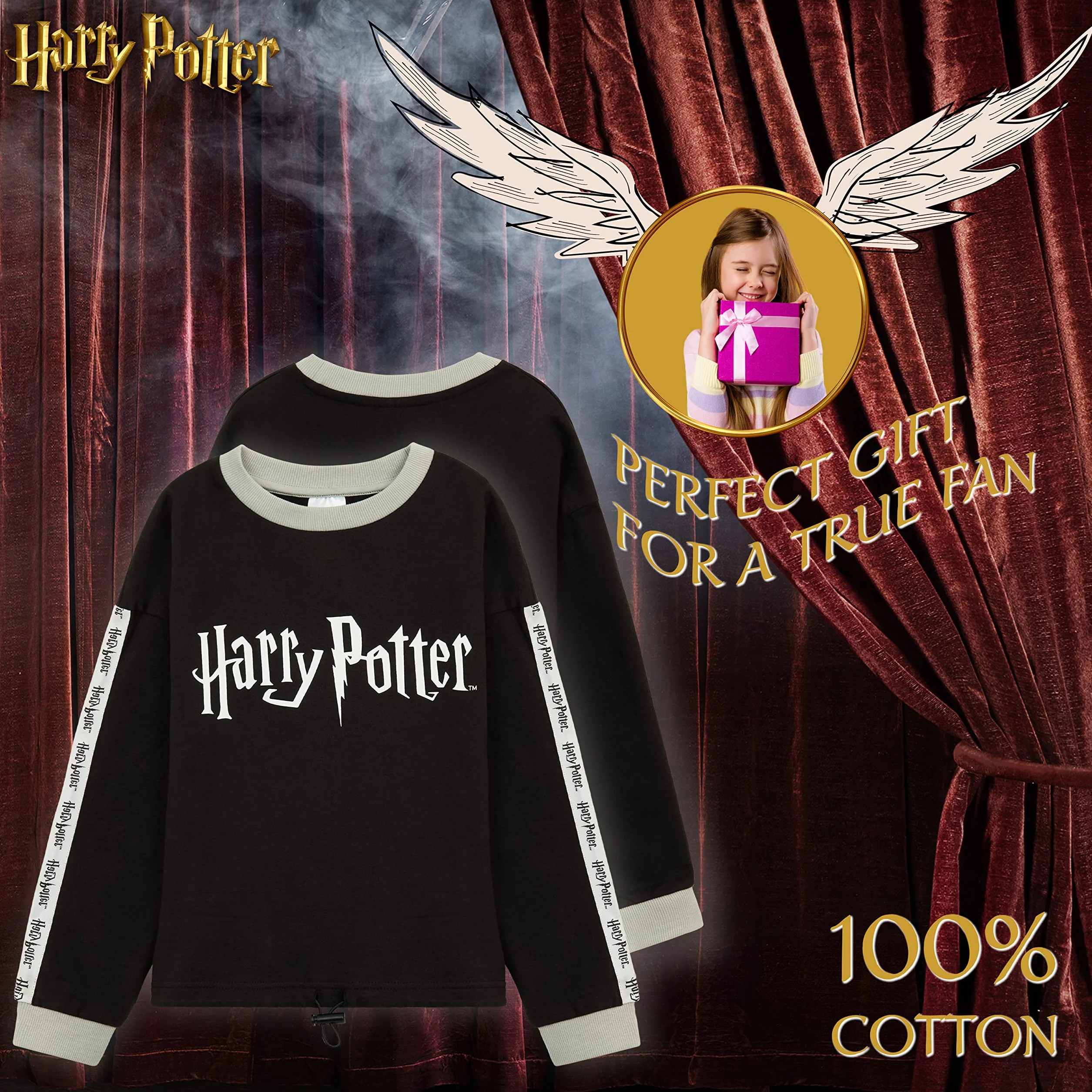 Harry Potter Felpa Bambina Ragazza 7-14 Anni