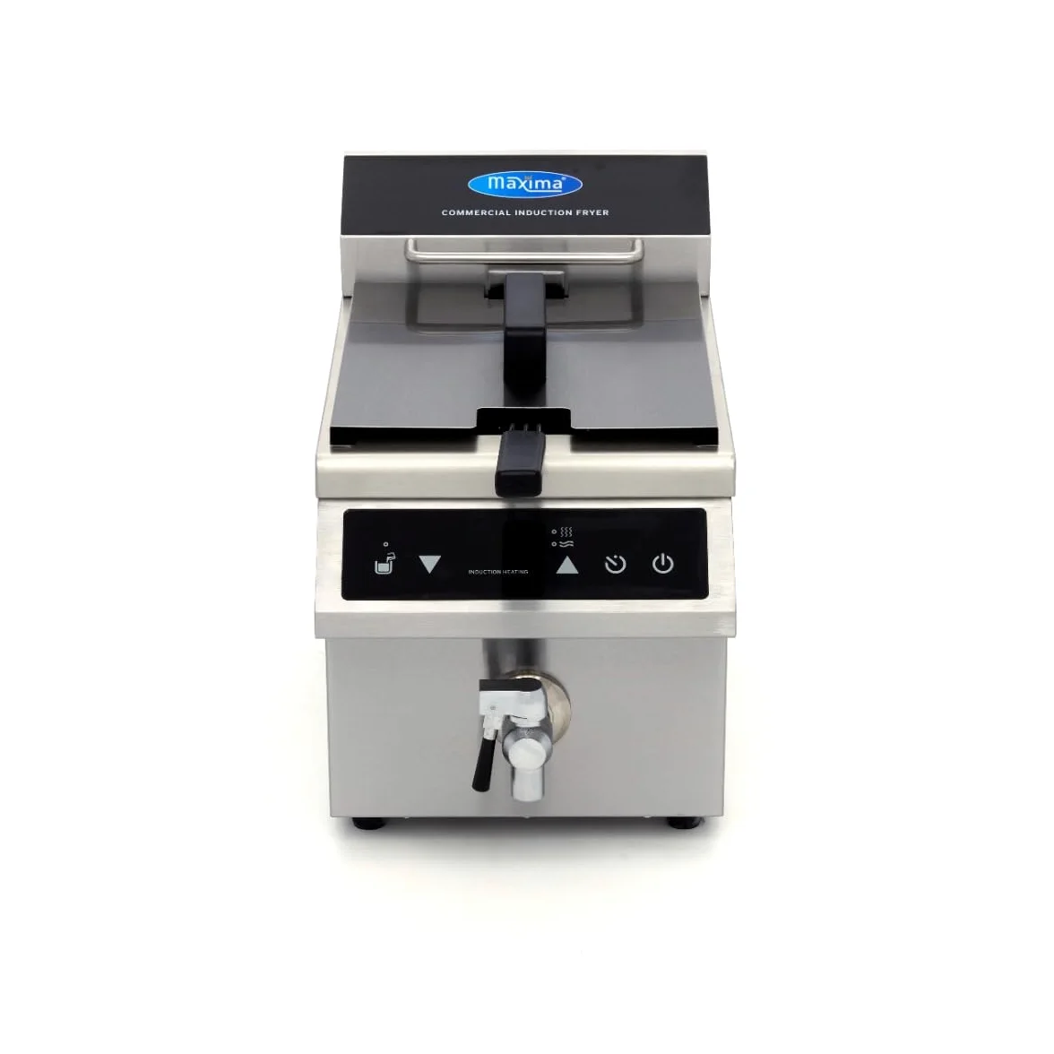 Maxima Friggitrice - 8L - 1 Cestello - Induzione - con Rubinetto di Scarico