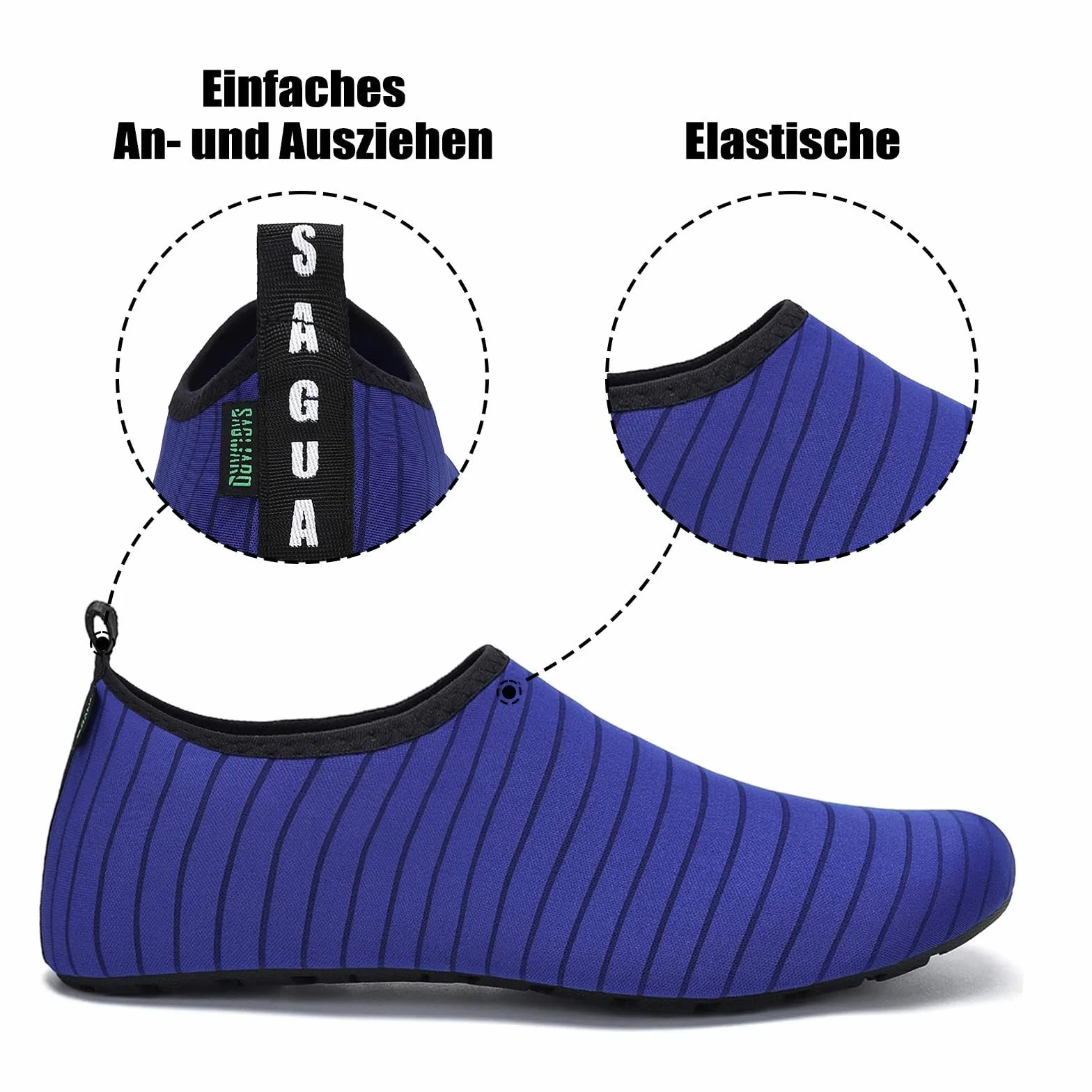 SAGUARO Scarpe da Scoglio Antiscivolo Leggere in Tessuto Elastico Asciugatura Rapida per Spiaggia Piscina Surf