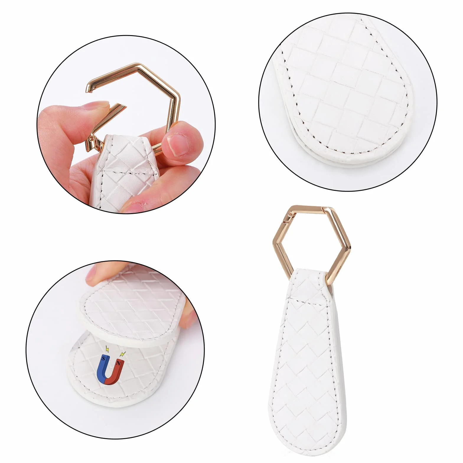 TSLBW Clip magnetica per cappello da viaggio, borsa, cappello, clip portatile per cappelli per viaggi all'aperto (bianco)