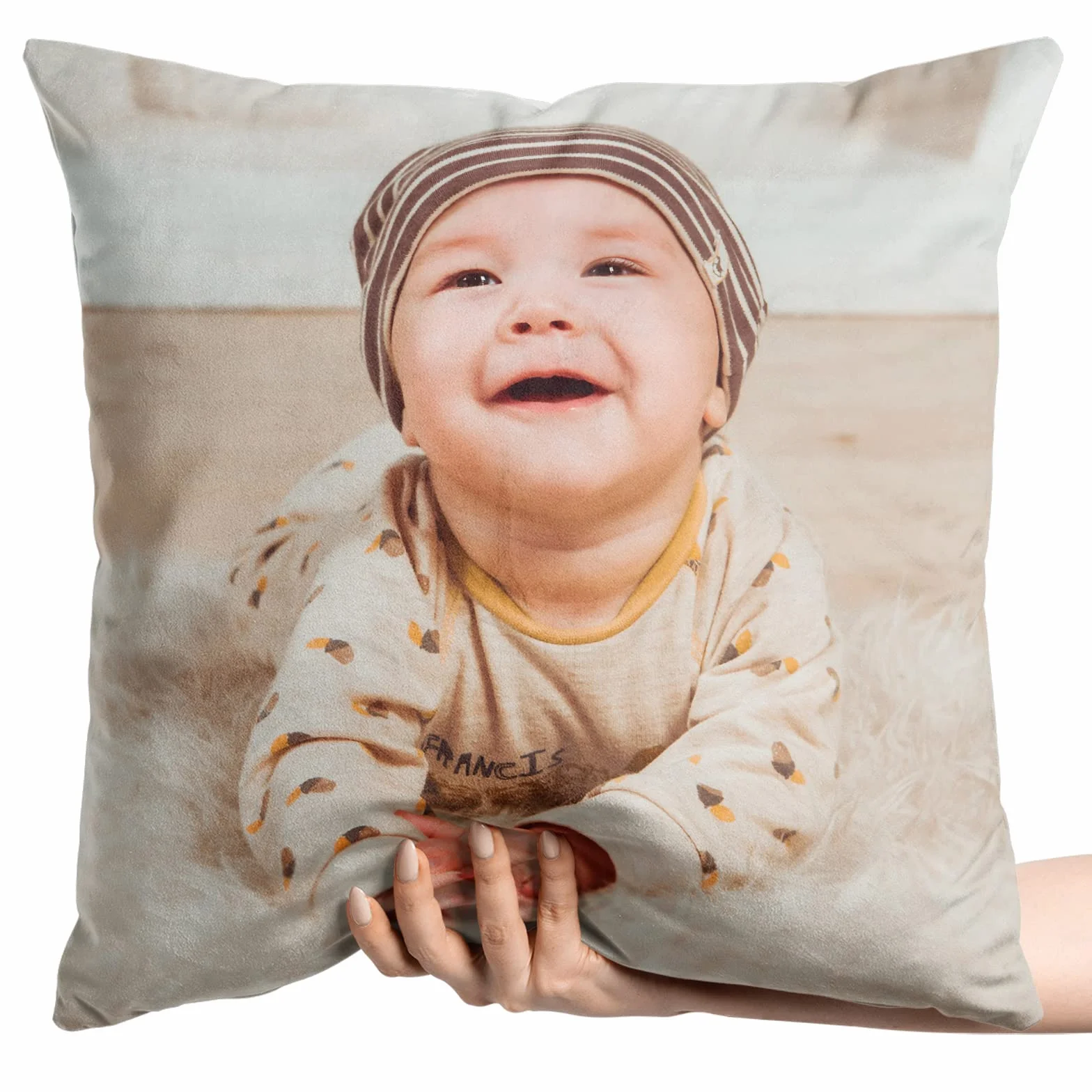 Cuscino Personalizzato con Foto 40x40, Stampa Fronte-Retro, Sfoderabile, Regalo Festa della Mamma