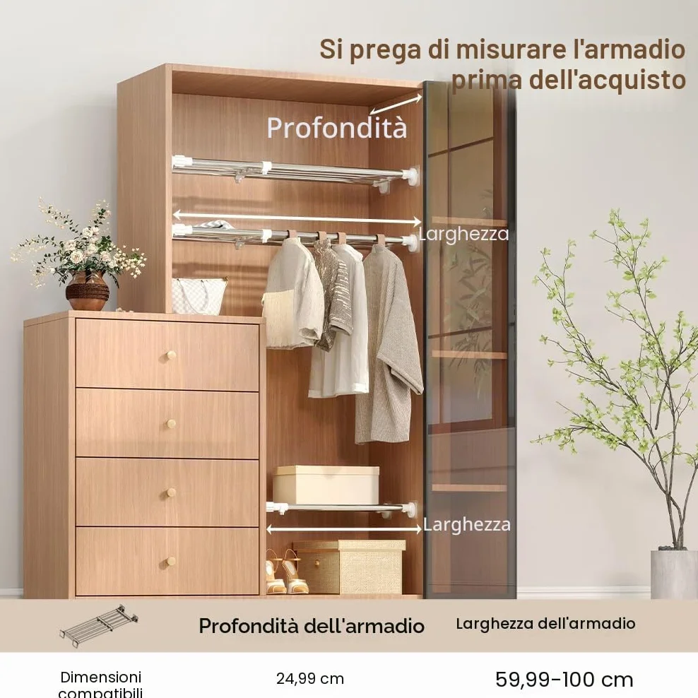 Hershii Regolabile Scaffale Divisorio per Guardaroba Rack di Stoccaggio