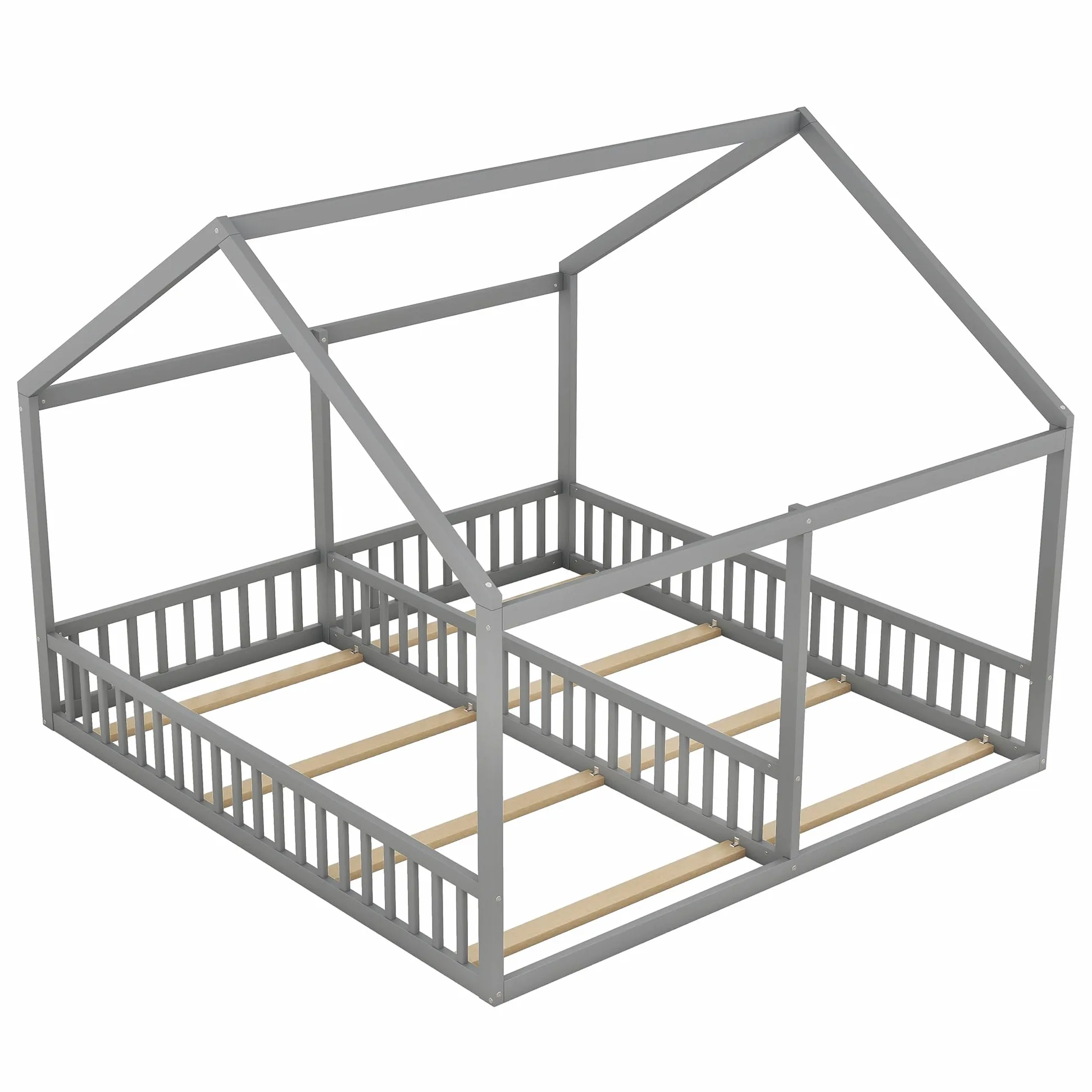Dolamaní - Letto a soppalco, 180x200 cm, 2 letti per bambini con protezione anti-caduta, letti singoli 90x200 cm 2-in-1, letto per bambini in legno per fratelli e sorelle, letto per bambini a terra