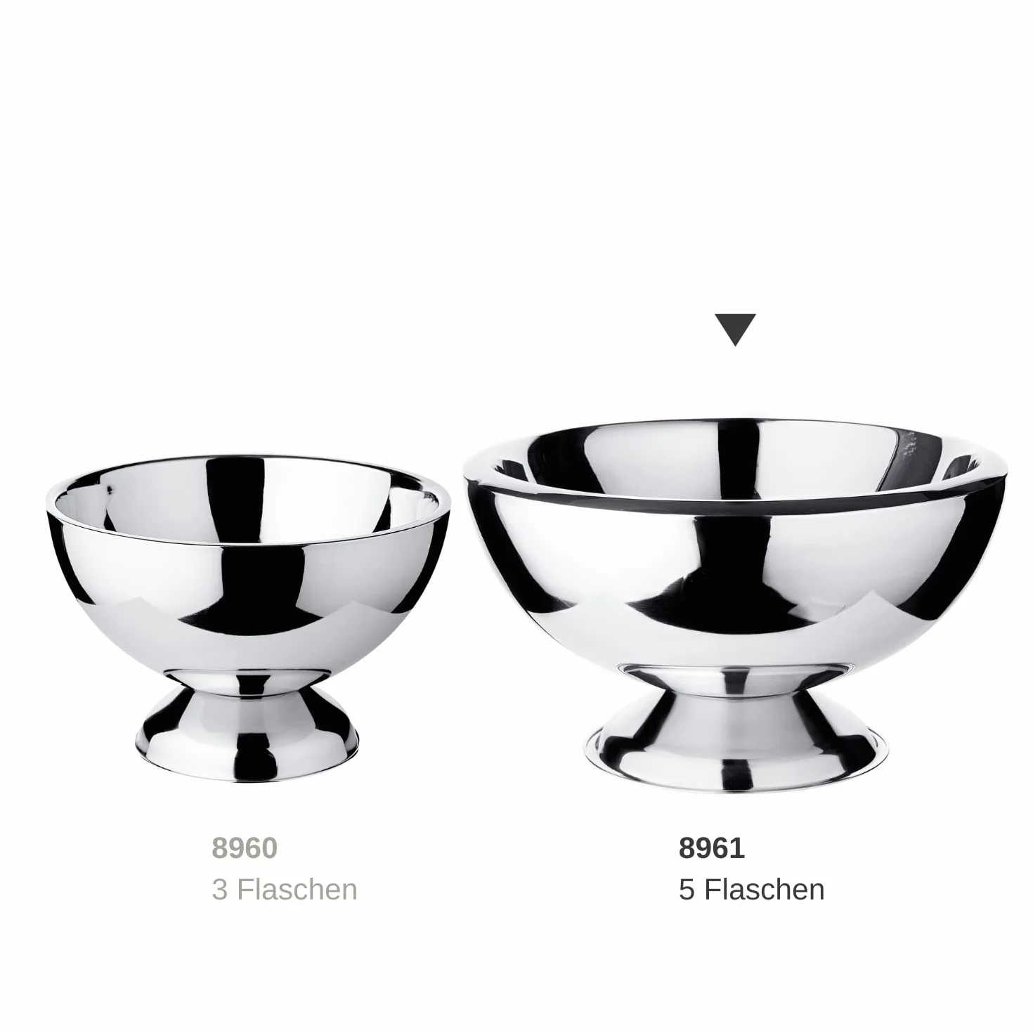 EDZARD Secchiello per champagne Cadiz (Ø 32 cm, H 21 cm), acciaio inox lucido a specchio, a doppia parete, per 3 bottiglie – secchiello per spumante, secchiello per bottiglie