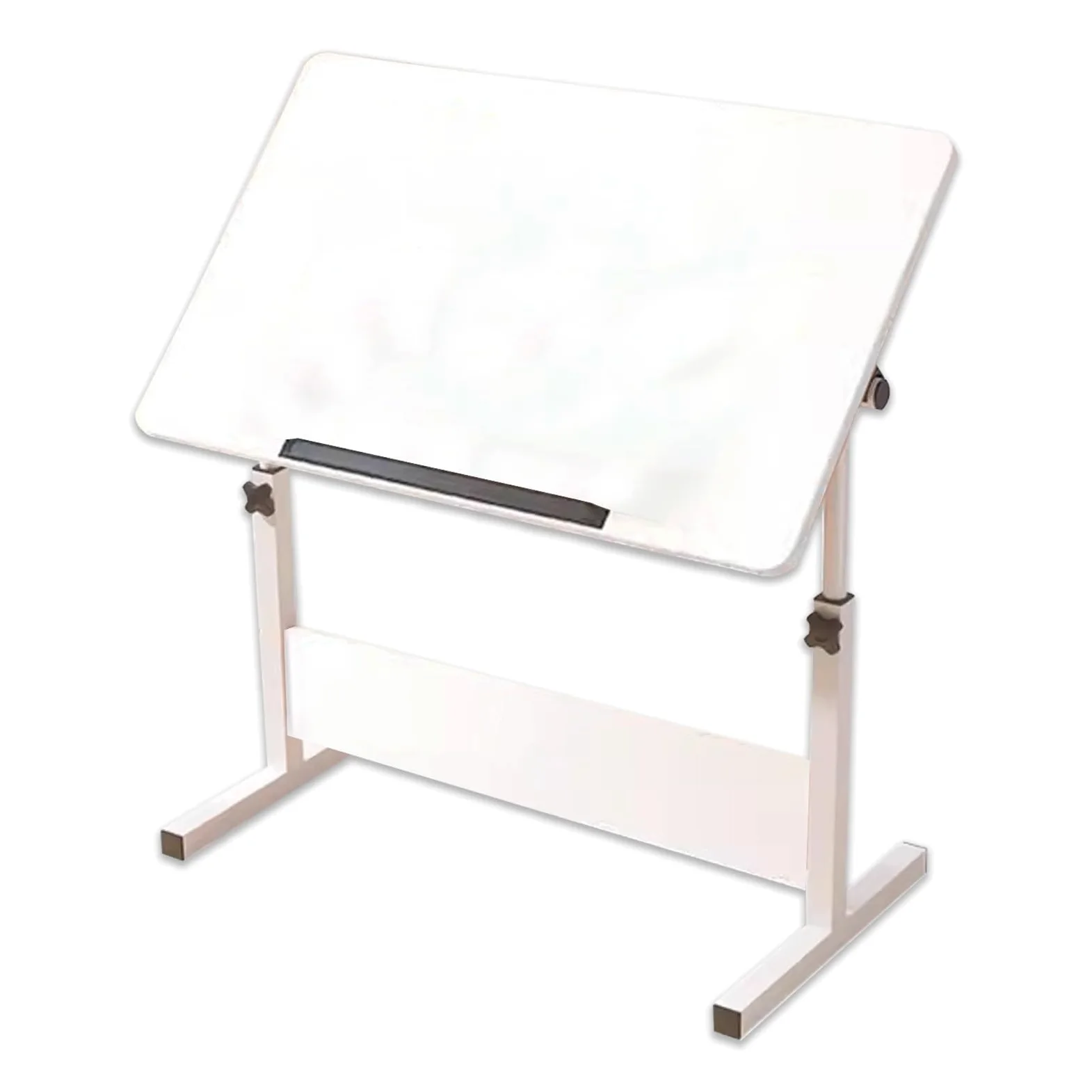 Tavolo da disegno regolabile in altezza per artisti, tavolo da disegno con cavalletti, scrivania per computer per casa e ufficio, bianco, 50 x 80 cm