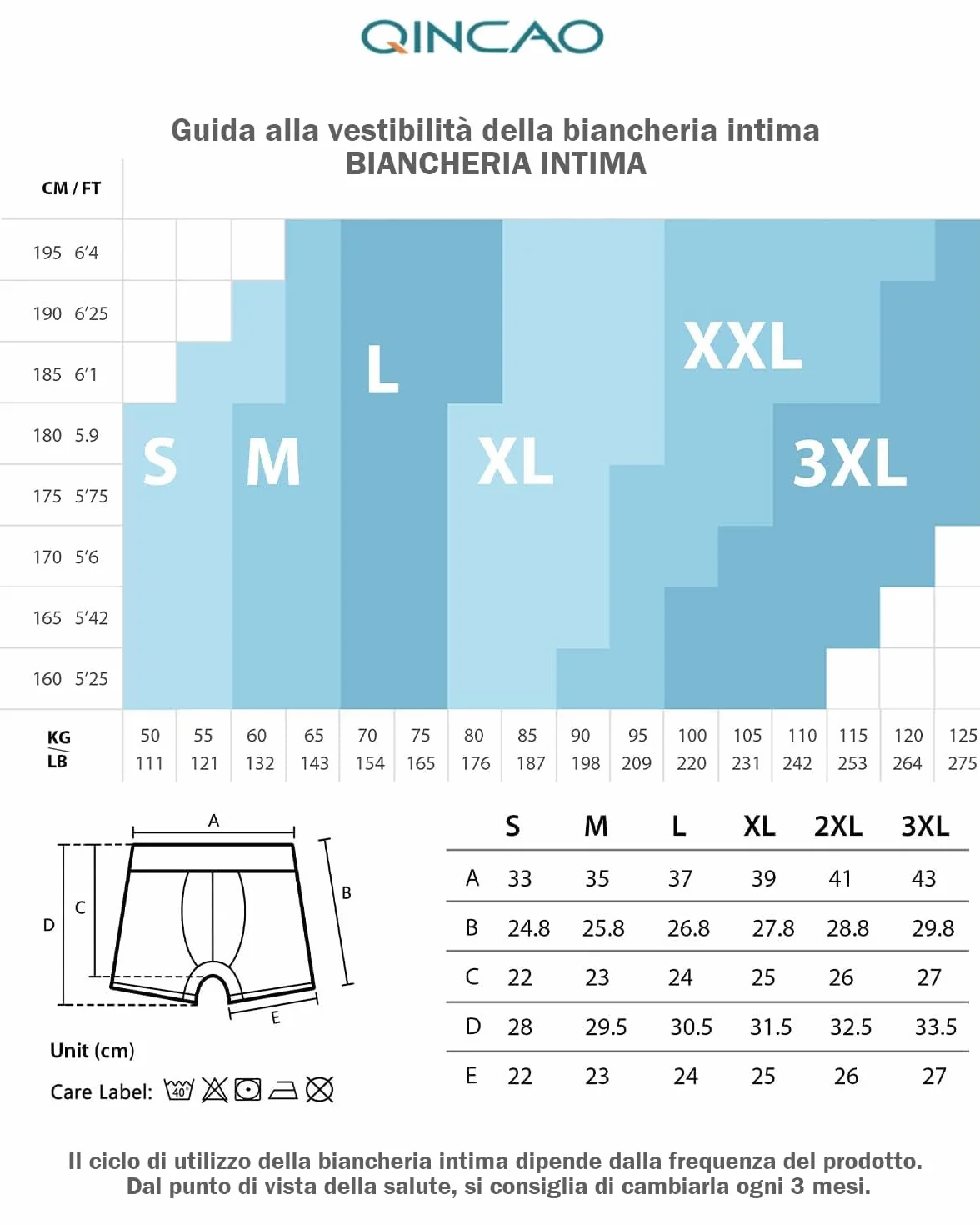 QINCAO Boxer da Uomo in Cotone, Confezione da 6 Pezzi, Taglia S-4XL