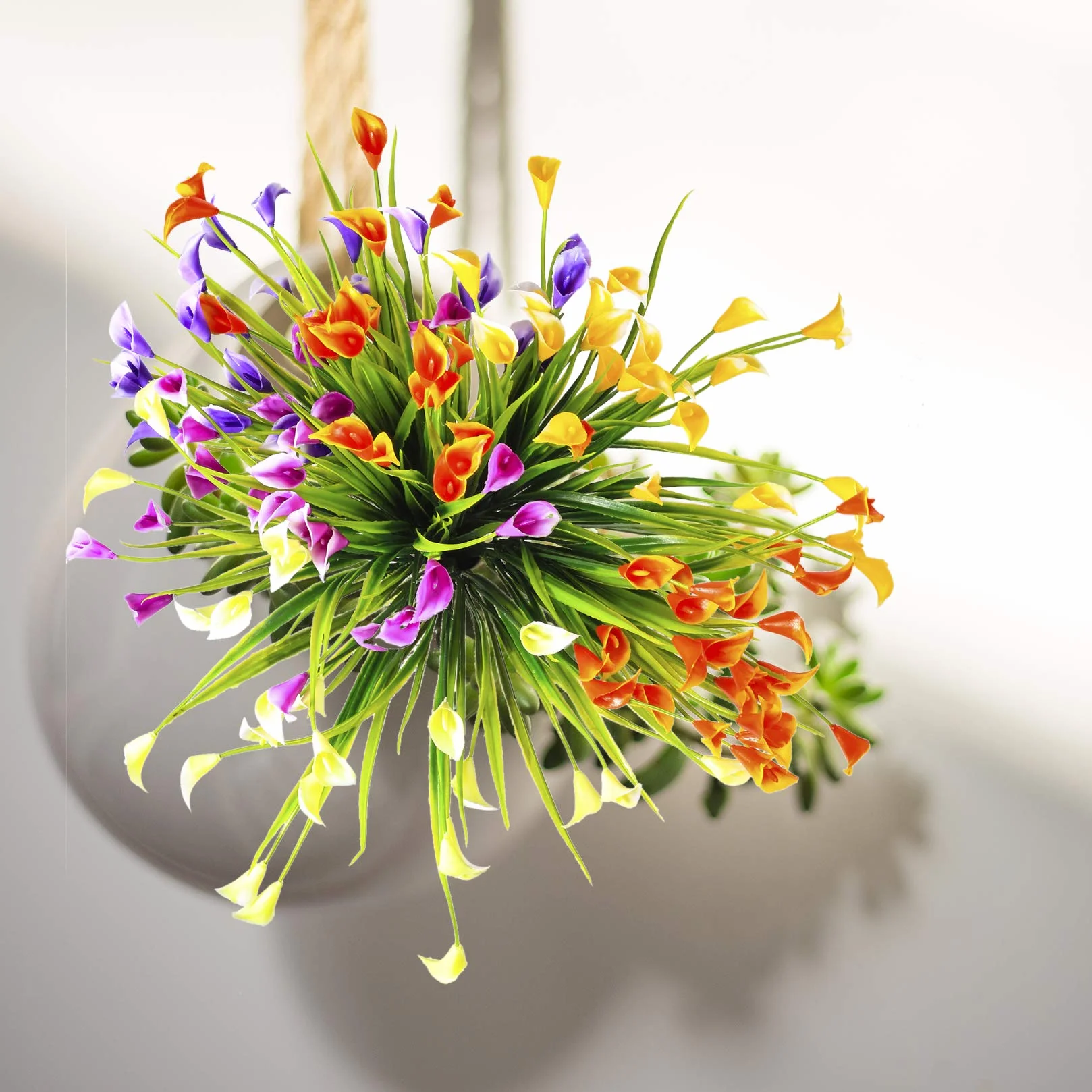 Fiori di Calla Artificiali 6 Pezzi, Piante Finte Resistenti UV, Decorazioni per Interni Esterni Casa Giardino