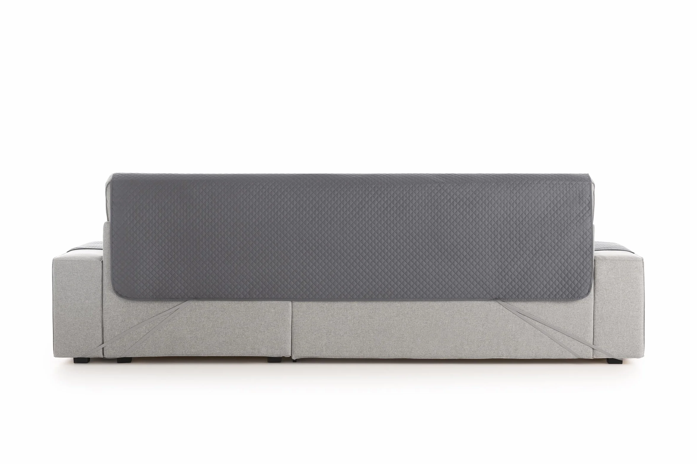 Copridivano 3 Posti con Penisola Sinistra Adele Trapuntato Reversibile Universale Gray 200 cm Antigraffio Antimacchia