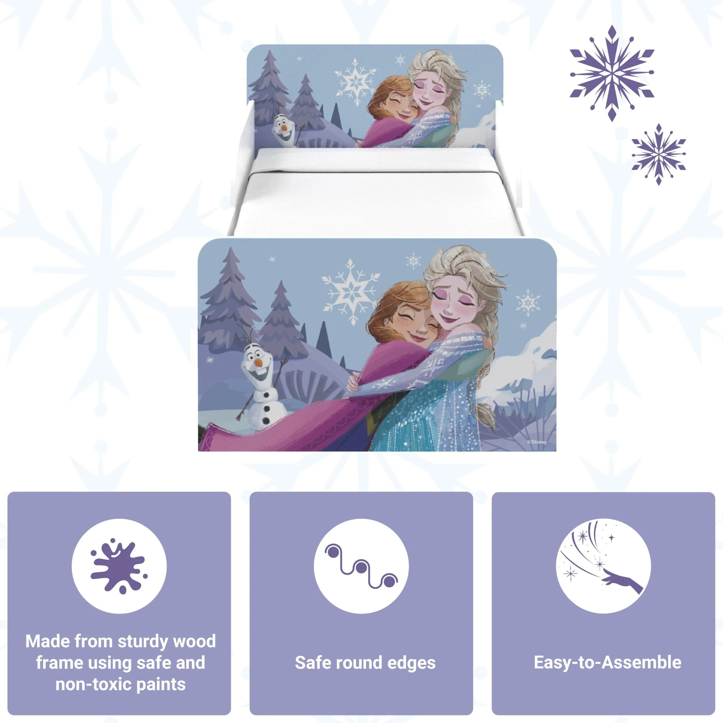 Disney Letto in Legno Elsa ed Anna Frozen