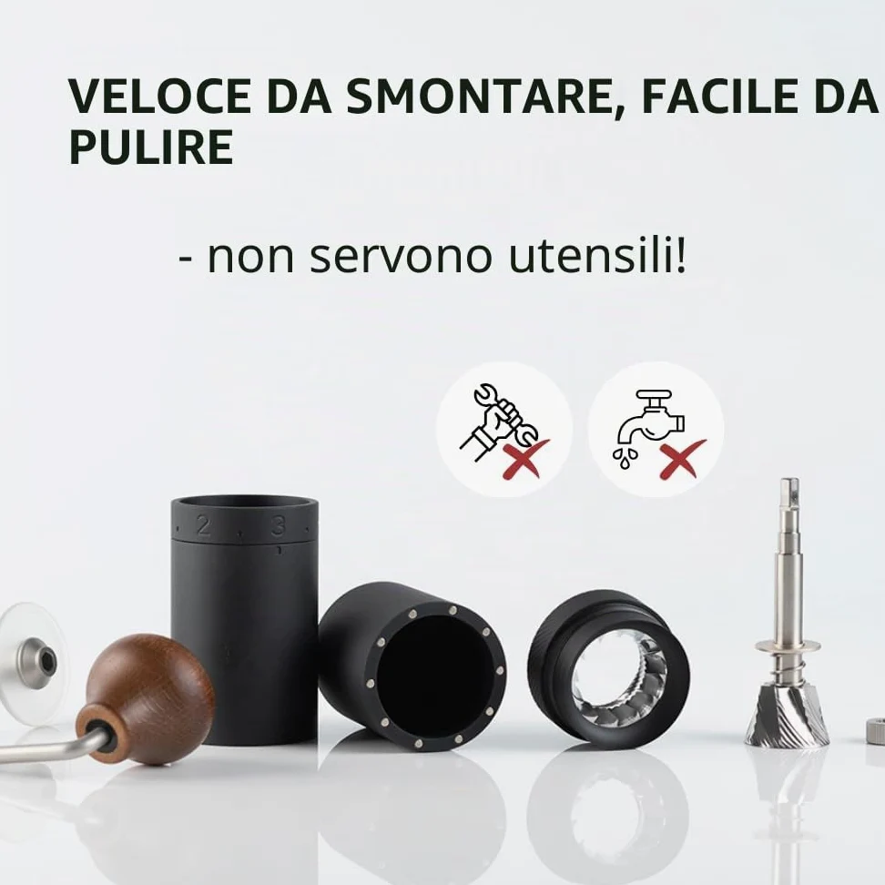 1Zpresso X-Ultra Macinacaffè Manuale Nero, Struttura Robusta in Metallo, Assemblaggio in Acciaio Inox, Regolazione Esterna Numerica, Contenitore, Elevata Efficienza di Macinatura, Macinino Portatile