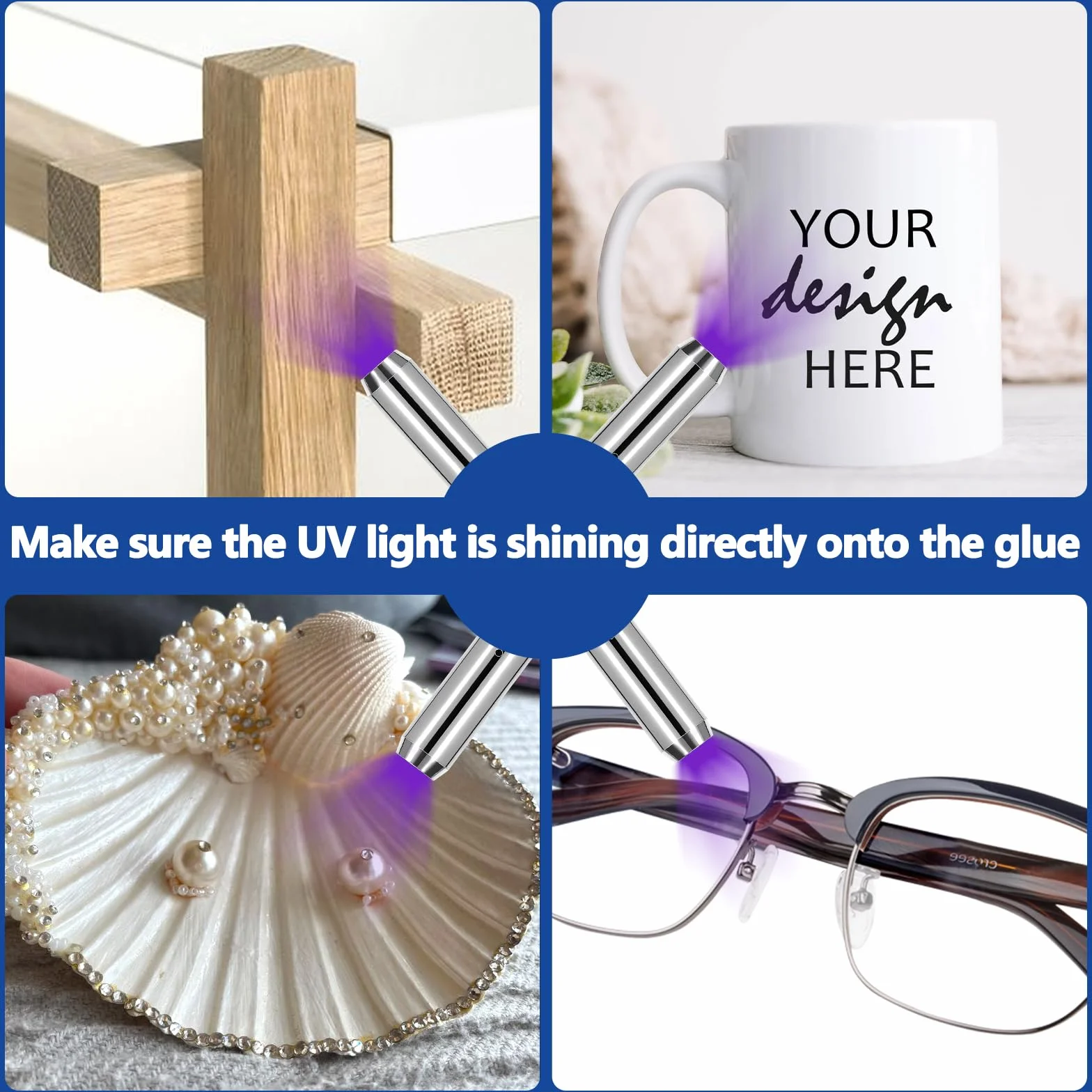 Kit Resina UV 60g con Luce 395nm, Colla UV Professionale per Gioielli, Colla UV con Luce Ricaricabile, Polimerizzazione Rapida in 5 Secondi, Ideale per DIY e Lavorazioni Artigianali