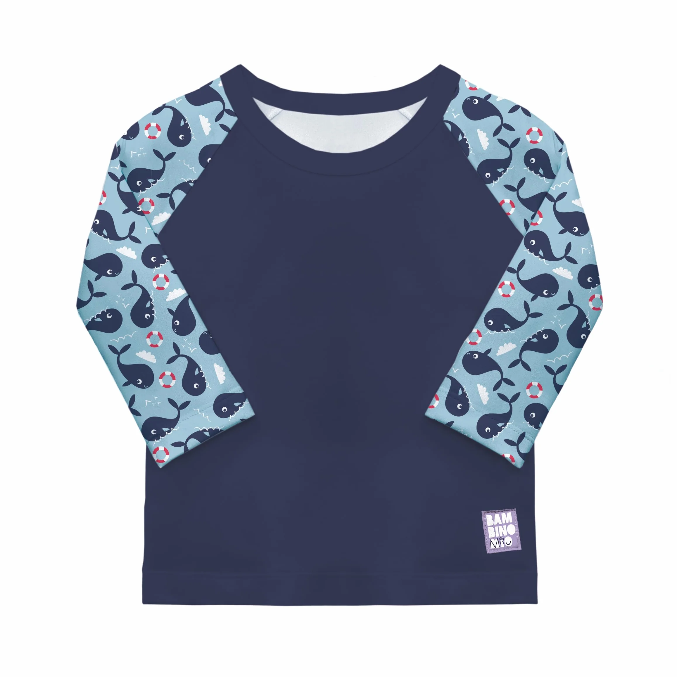 Bambino Mio Top Nuoto Maniche Lunghe Protezione UPF40+ 1-2 lat Balena Blu