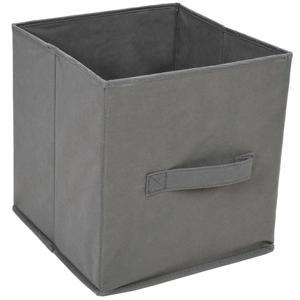 Armadio portaoggetti con 3 cassetti in tessuto, grigio, 34 x 34 x 101 cm, in acciaio, per soggiorno, camera da letto, ufficio, organizer con robusto telaio in acciaio per ordine e ripiano
