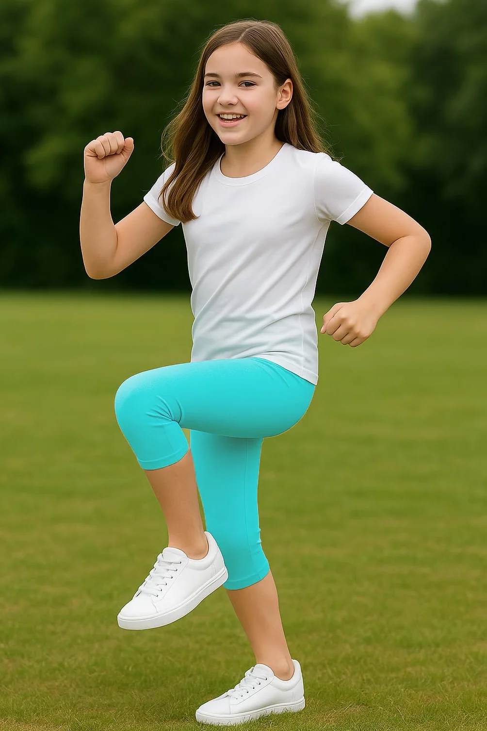 PopCouture Leggings sportivi a 3/4 per ragazze, per danza e ginnastica