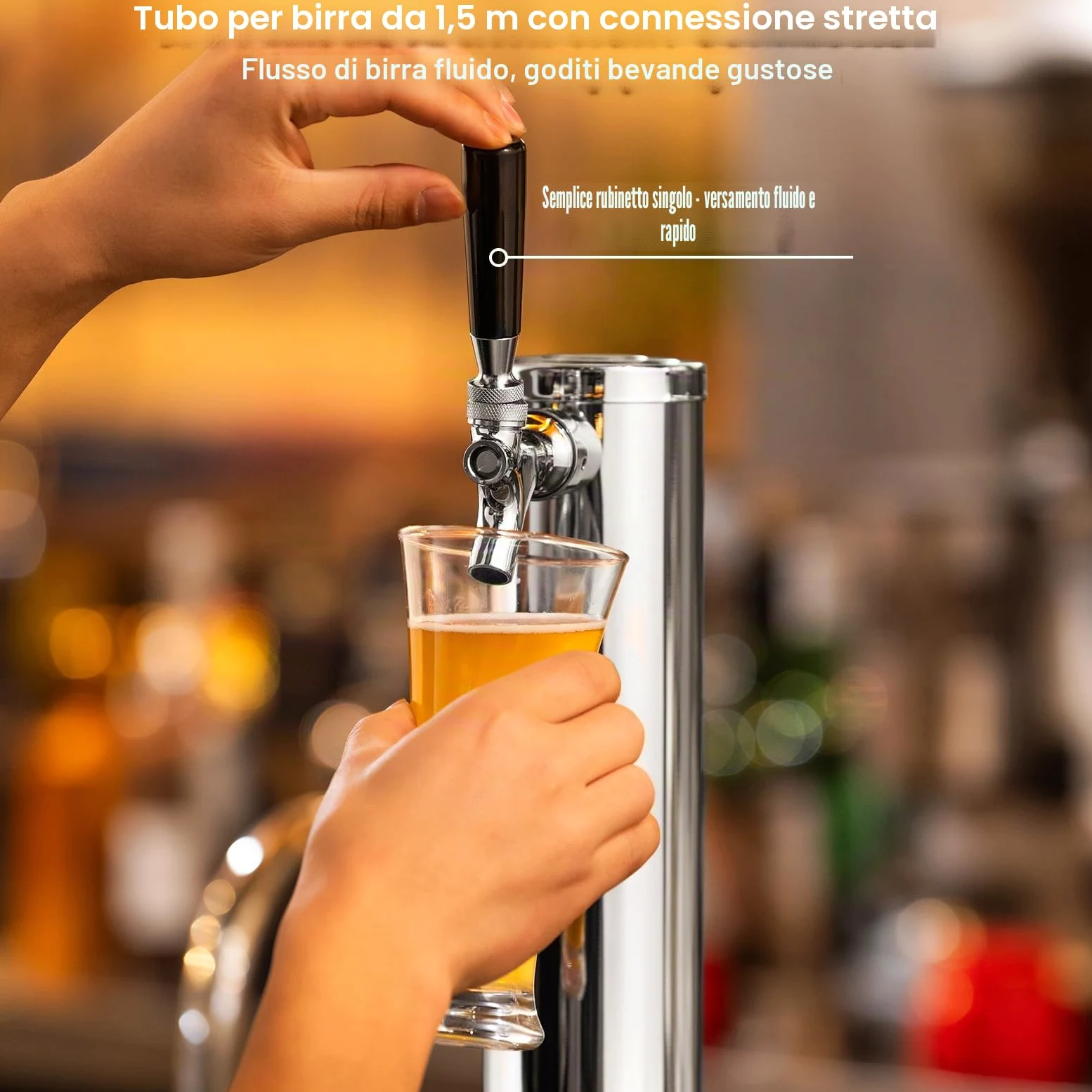 VEVOR Kit Distributore di Birra, Kit Conversione Birra Rubinetto Singolo, Dispensatore Torre Birra in Acciaio Inossidabile con Regolatore Doppio Calibro, Vassoio Gocciolamento Birra per Feste a Casa