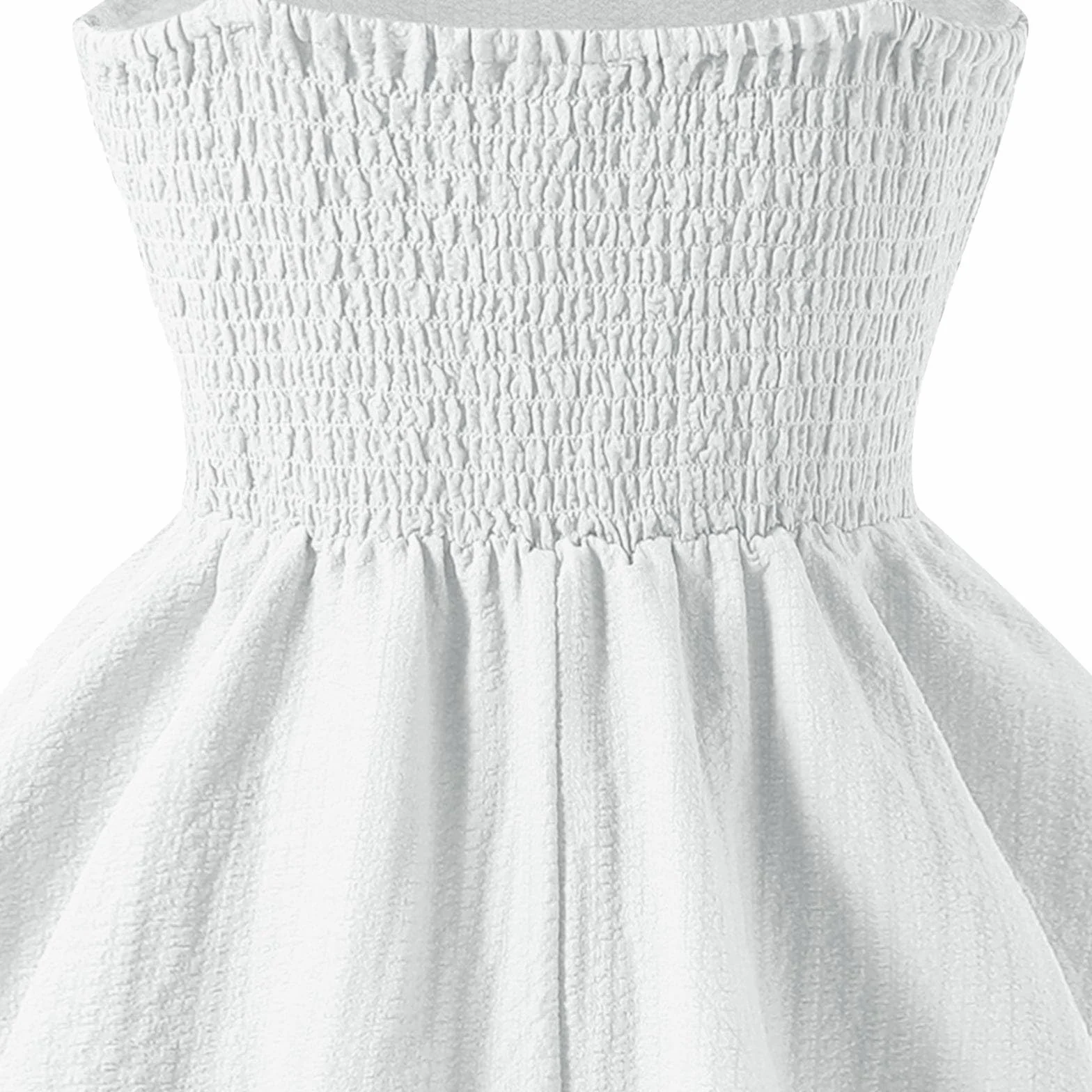 Vestito estivo da ragazza bianco senza maniche casual 8-12 anni