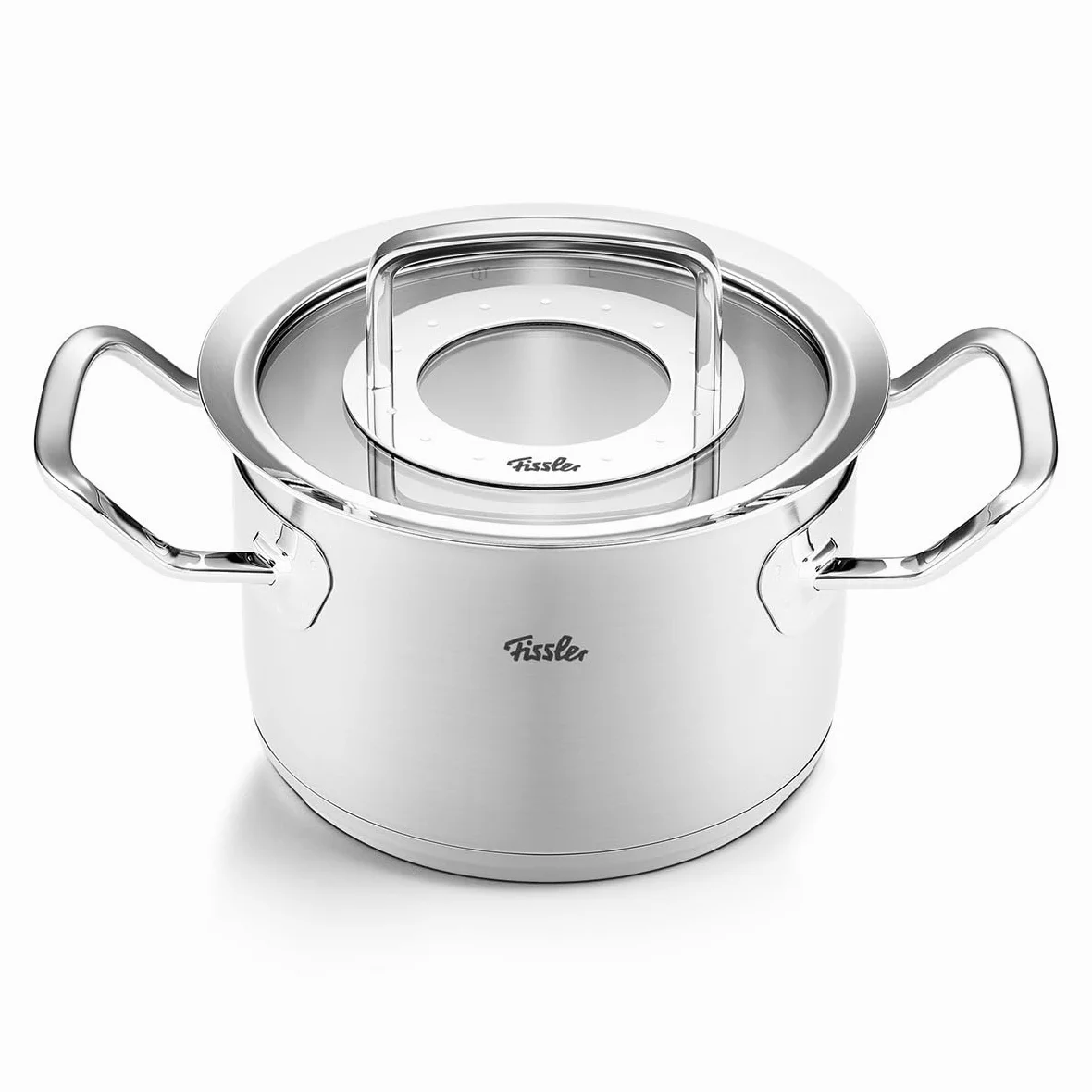 Fissler Original-Profi Collection - Pentola in acciaio inox (diametro 16 cm, 21 litri) con coperchio in vetro, compatibile induzione