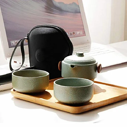 Ceramica Tazza da tè giapponese fatta a mano con coperchio portatile da viaggio ufficio