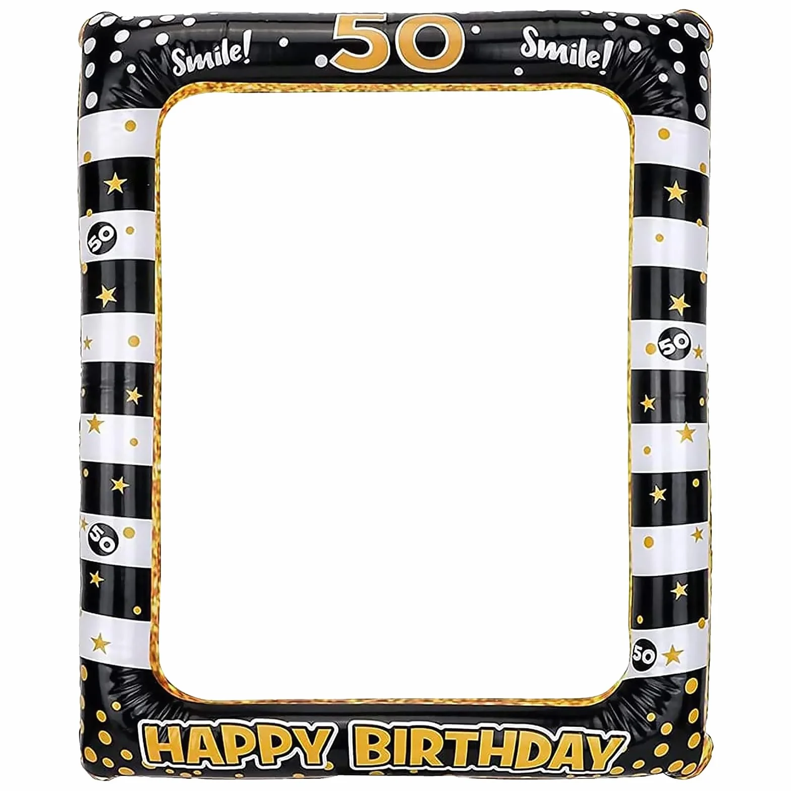 Cornice Portafoto Gonfiabile 50 Anni 71 x 58 cm Oro Compleanno Photo Booth Props
