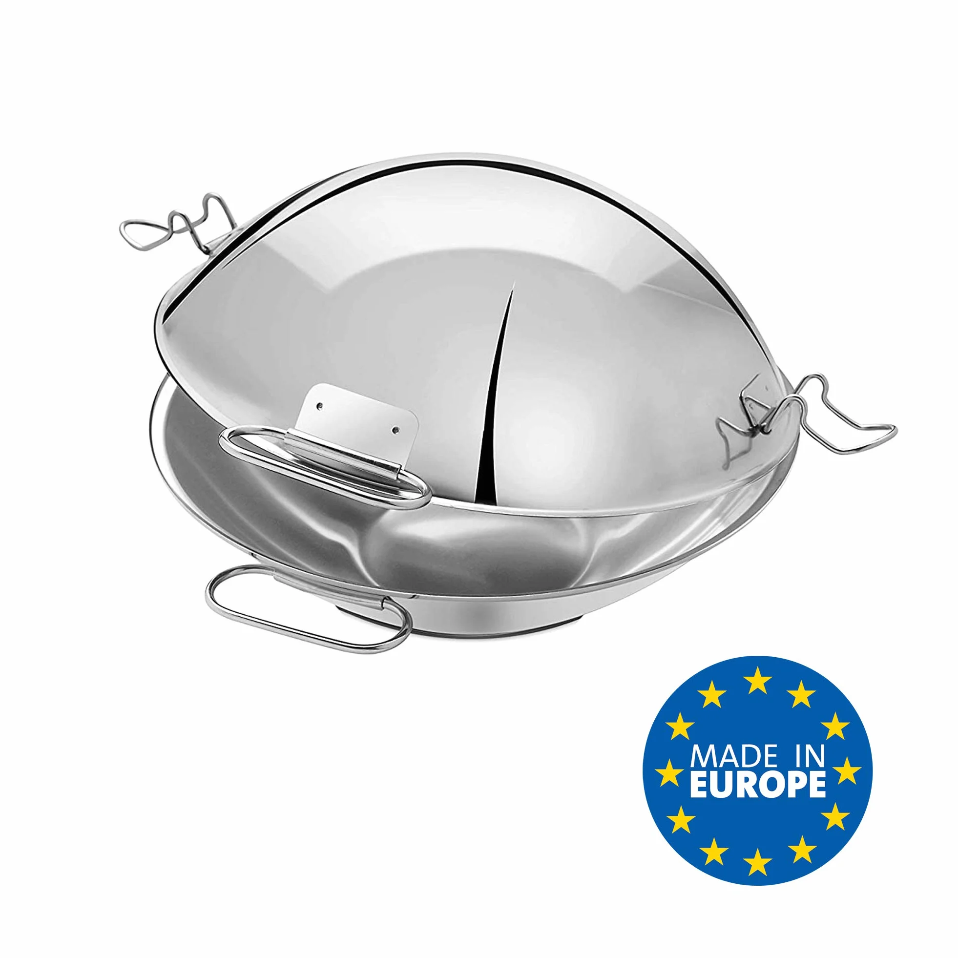 Artame ART32802 – Cataplana, Casseruola, Wok – Tutte Le luci di Cui induzione, Inox 18/10, Ø 24 cm, Argento