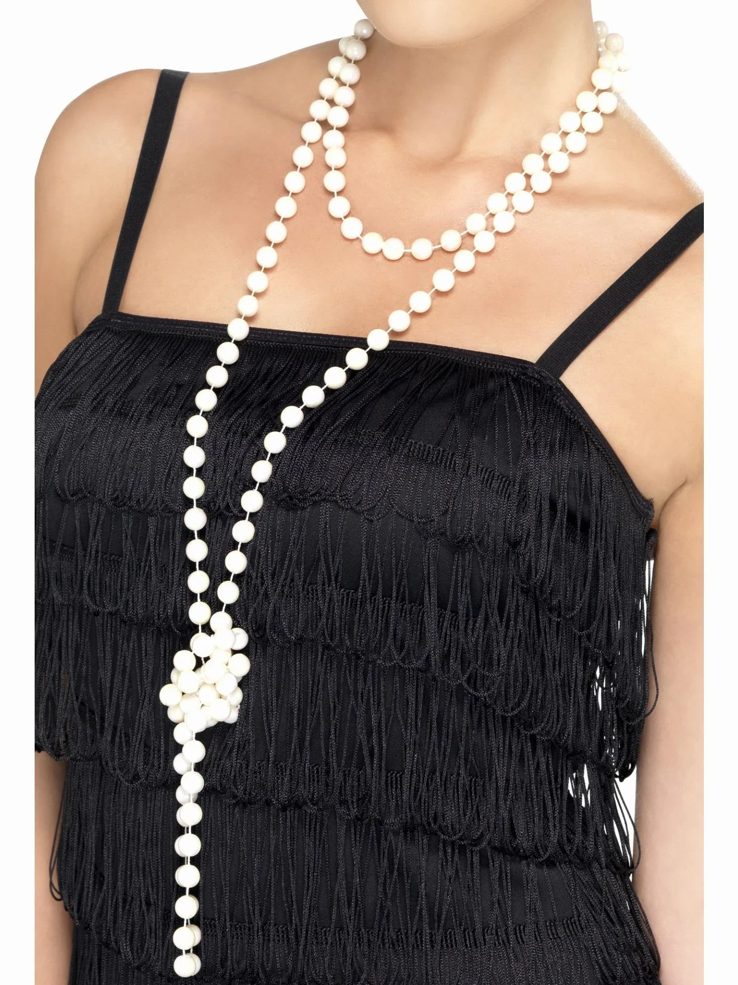 Smiffy's- Smiffys Collana di Perle, 180cm / 71in Lunghezza Panasonic Lumix Dc-Zs200 Tz200 Ev Donna, Bianco Perla, Taglia Unica, 22515