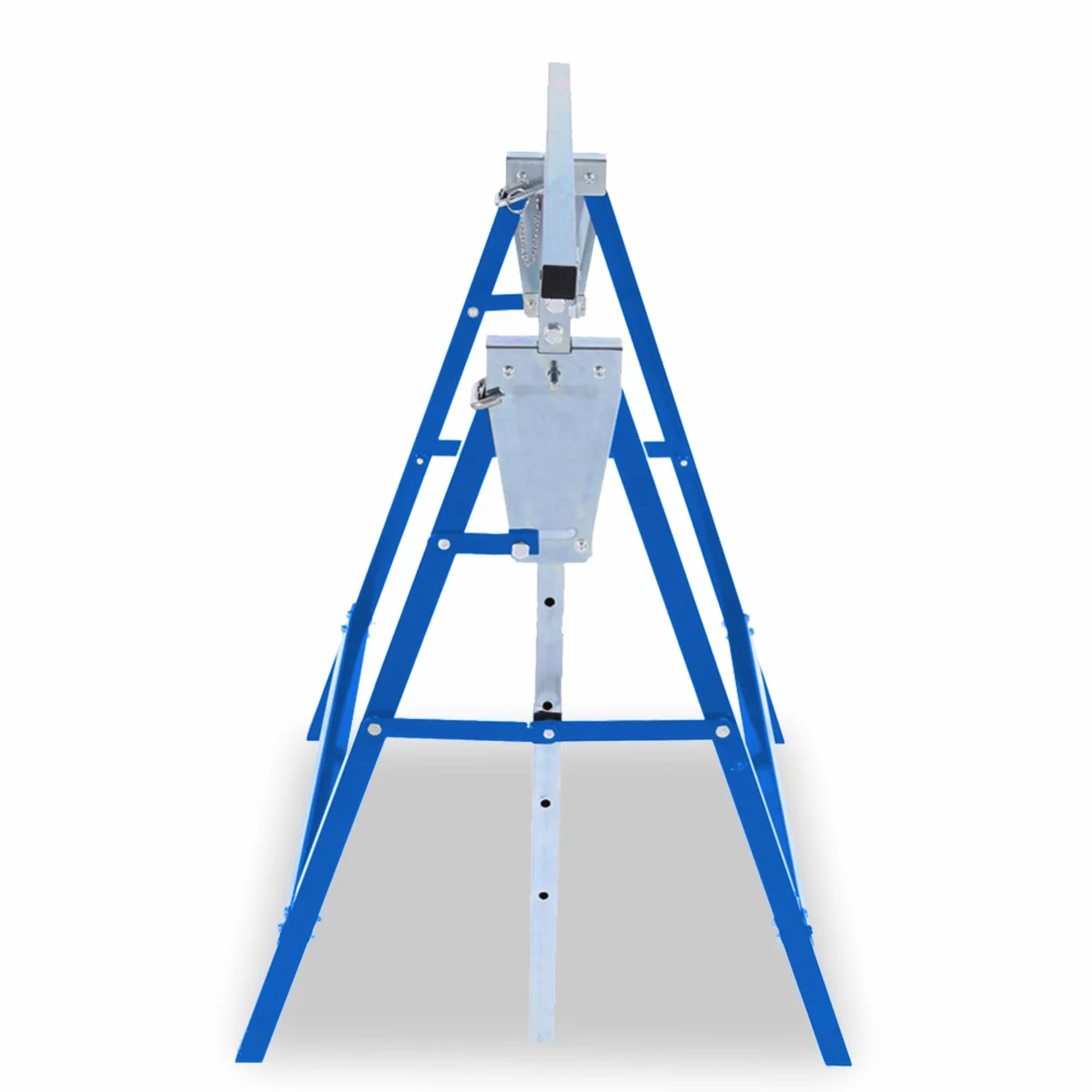 Cavalletti da lavoro pieghevoli regolabili metallo portata 200 kg 80-130 cm blu argento