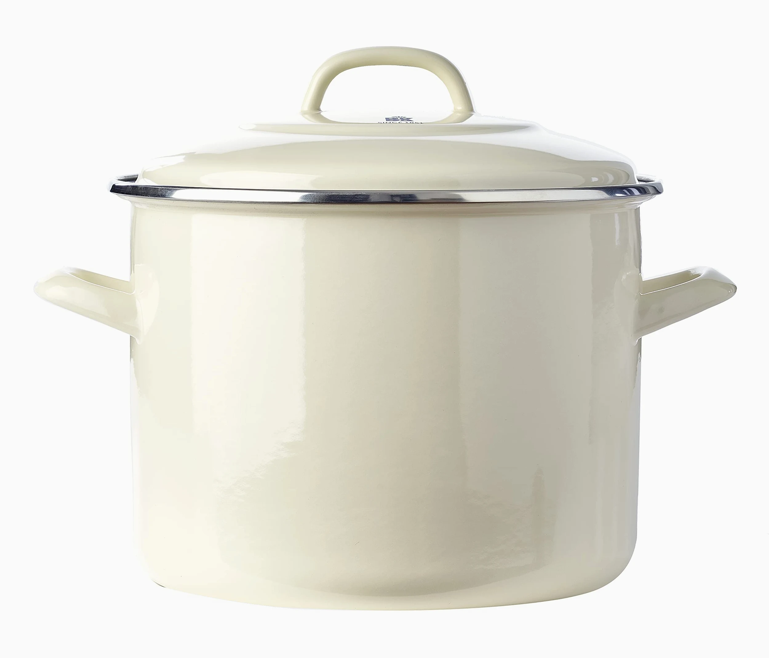 BK Indigo Pentola Smaltata del Patrimonio Olandese con Coperchio con Rivestimento Antiaderente Ceramico Senza PFAS, 24 cm/8,7 Litri, Induzione, Lavabile in Lavastoviglie, Sicuro al Forno, Crema