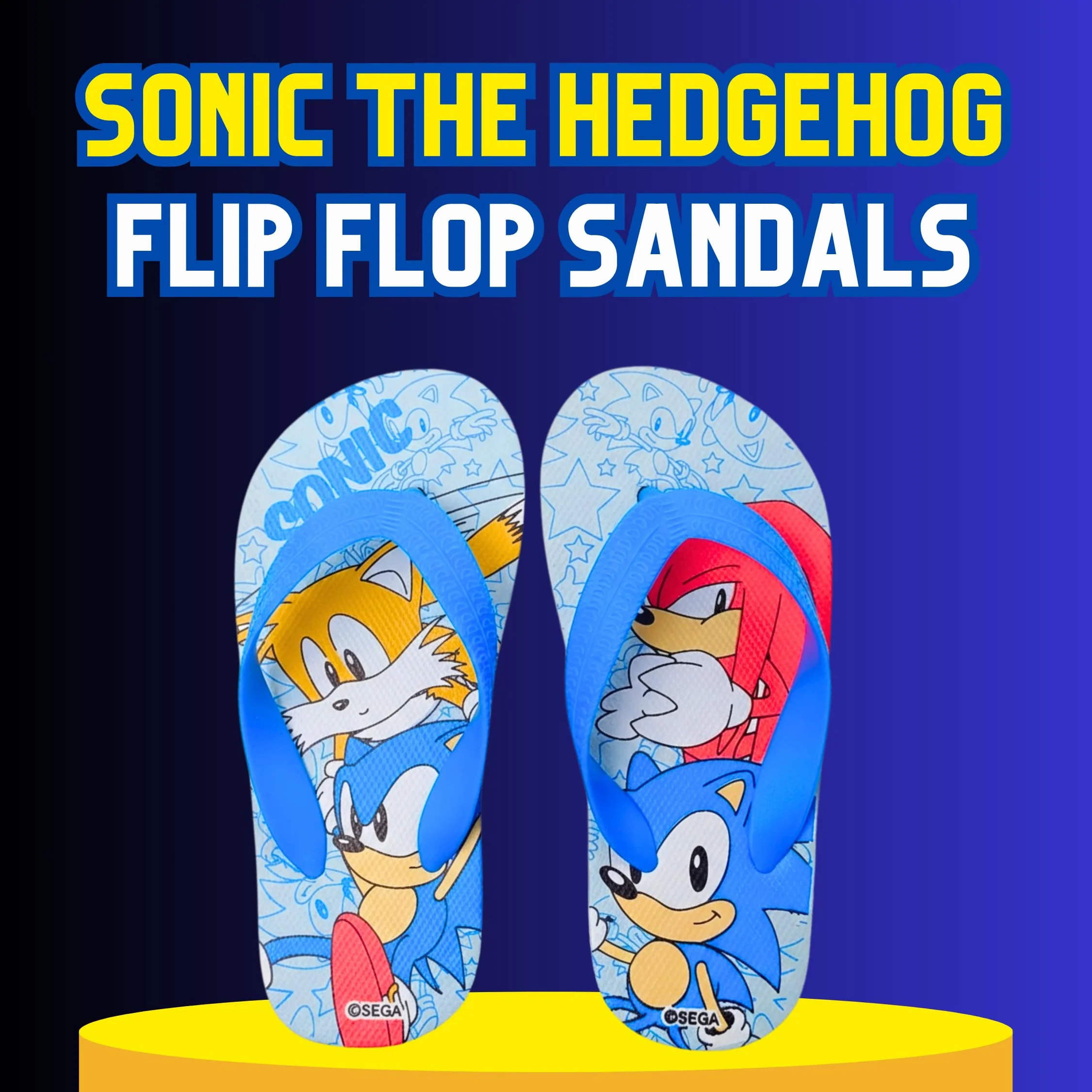Sonic The Hedgehog Infradito per Ragazzi, Sandali Estivi Regalo per Bambino, Taglie EU 24 alla 31