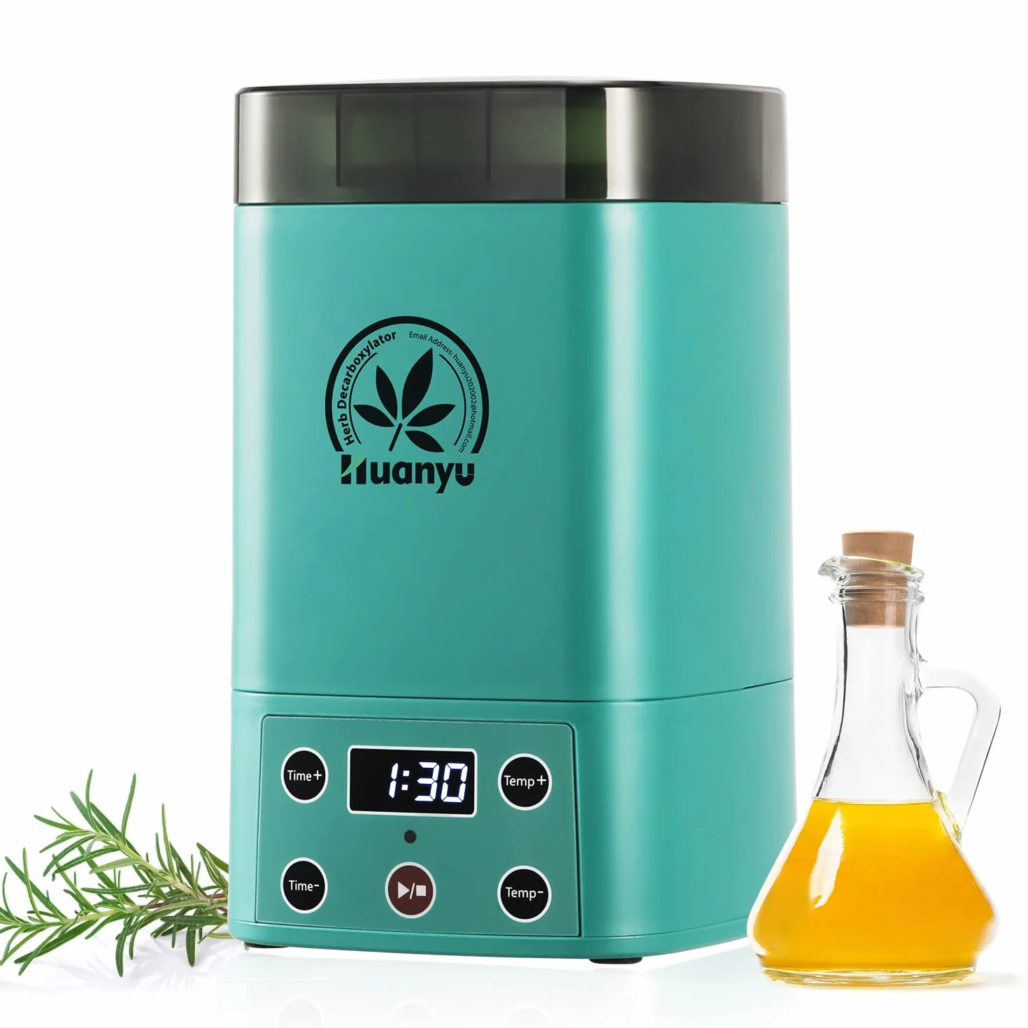 Huanyu Decarbossilatore, in PP, PC, alluminio, silicone, per erbe, olio alle erbe, macchina per infusioni, uovo per olio al burro