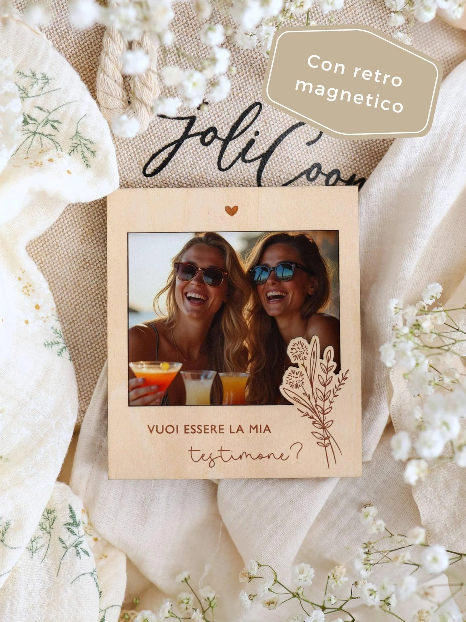 Cornice in legno magnetico per foto Joli Coon - Vuoi essere la mia testimone