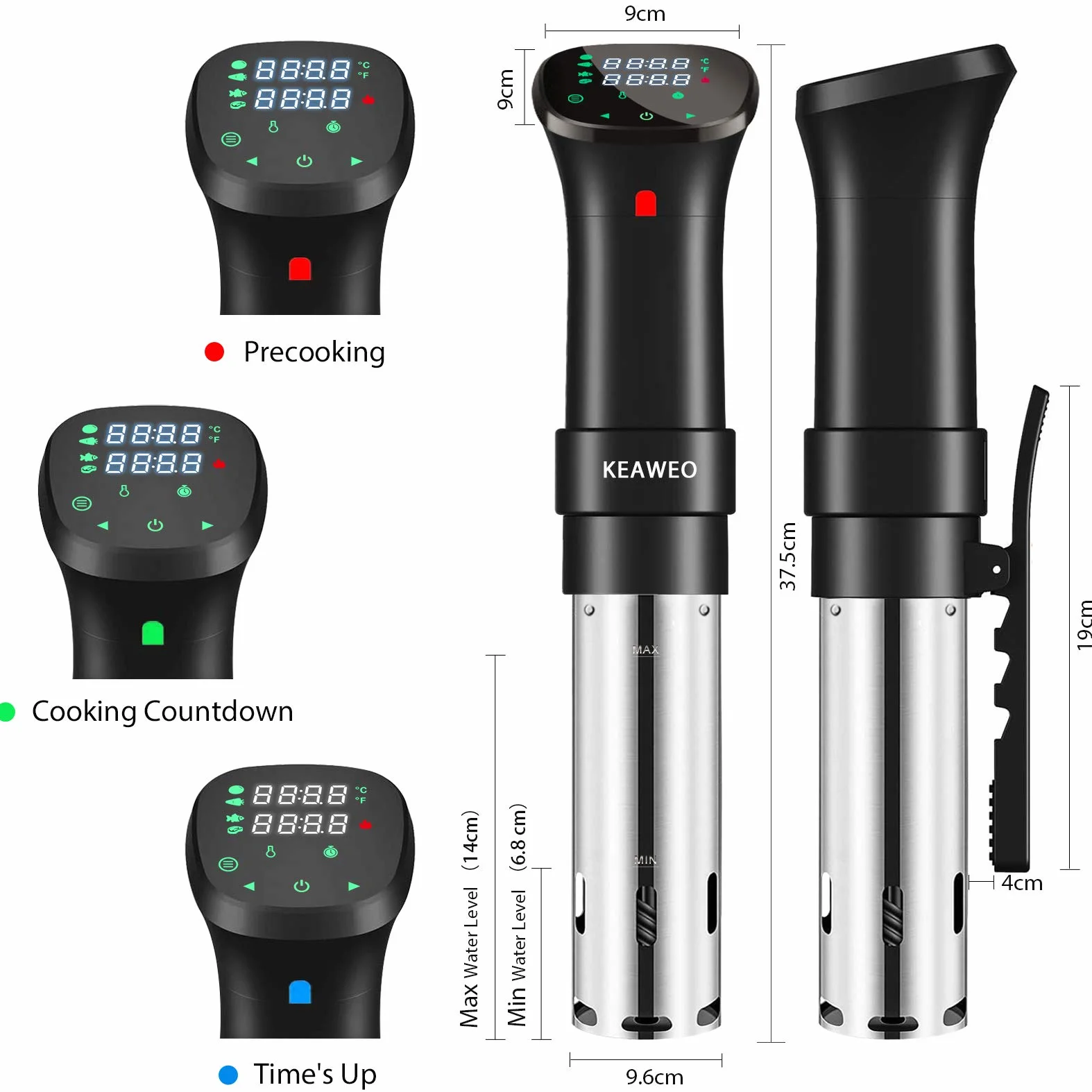 KEAWEO Sous Vide Slow Cooker Circolatore Termico 1100W Led Schermo Touch