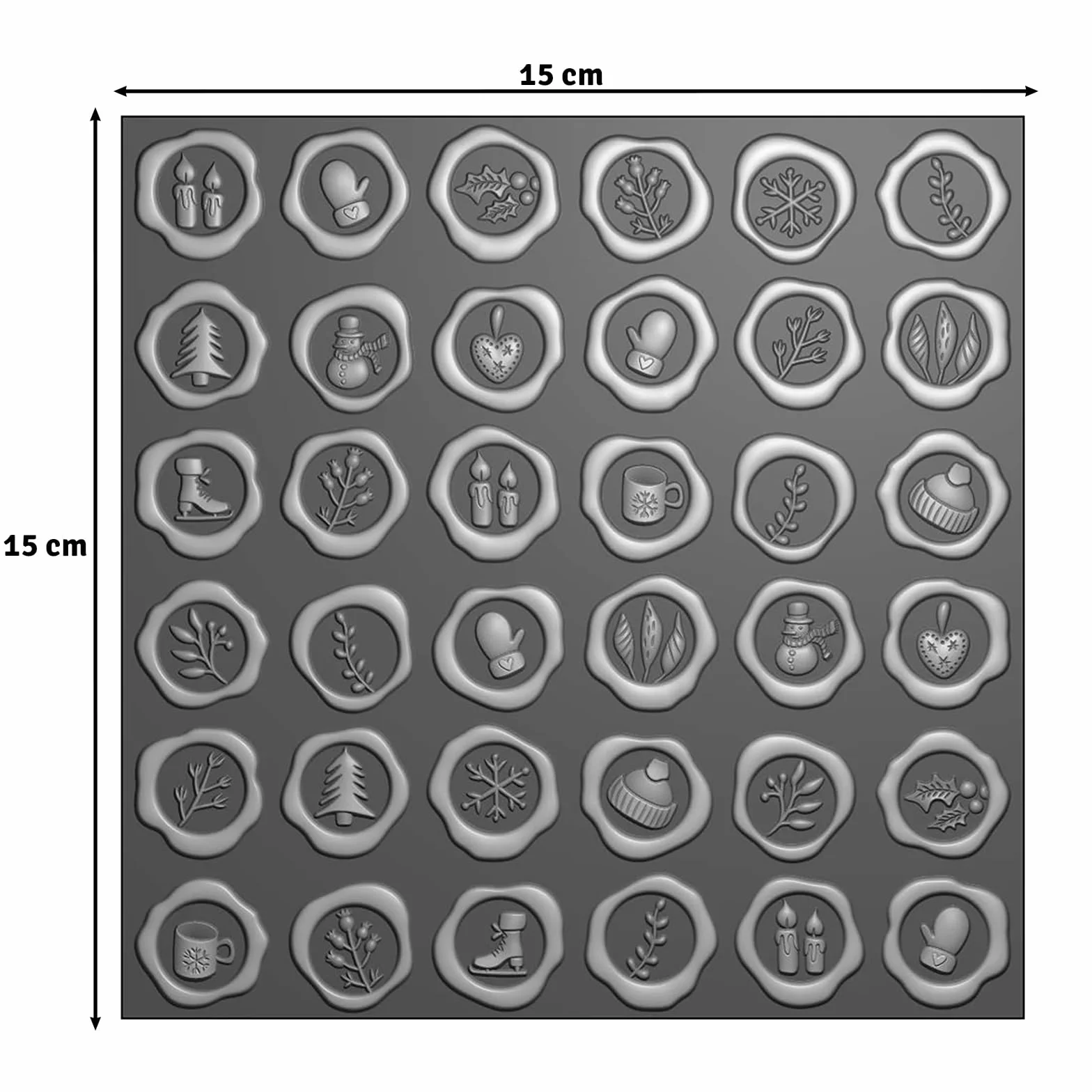 Vaessen Creative Cartella per Embossing 3D Sigilli di Carta 15 x 15 cm - Cartelle per Goffratura e Accessori - per Fai da Te, DIY, Biglietti, Artigianato, Scrapbooking e Journaling