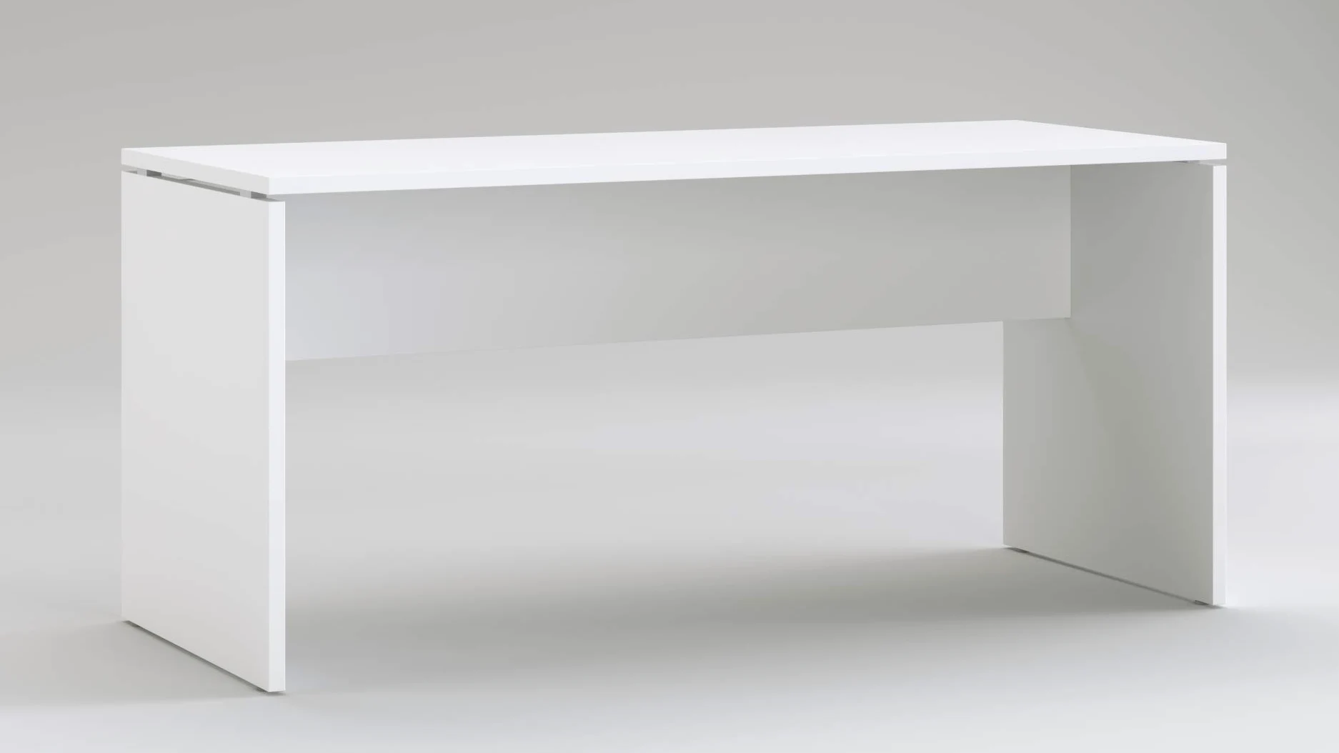 TIME Scrivania per Ufficio o casa Bianca | Larghezza 160 cm | profondità 65 cm | Altezza 74 cm