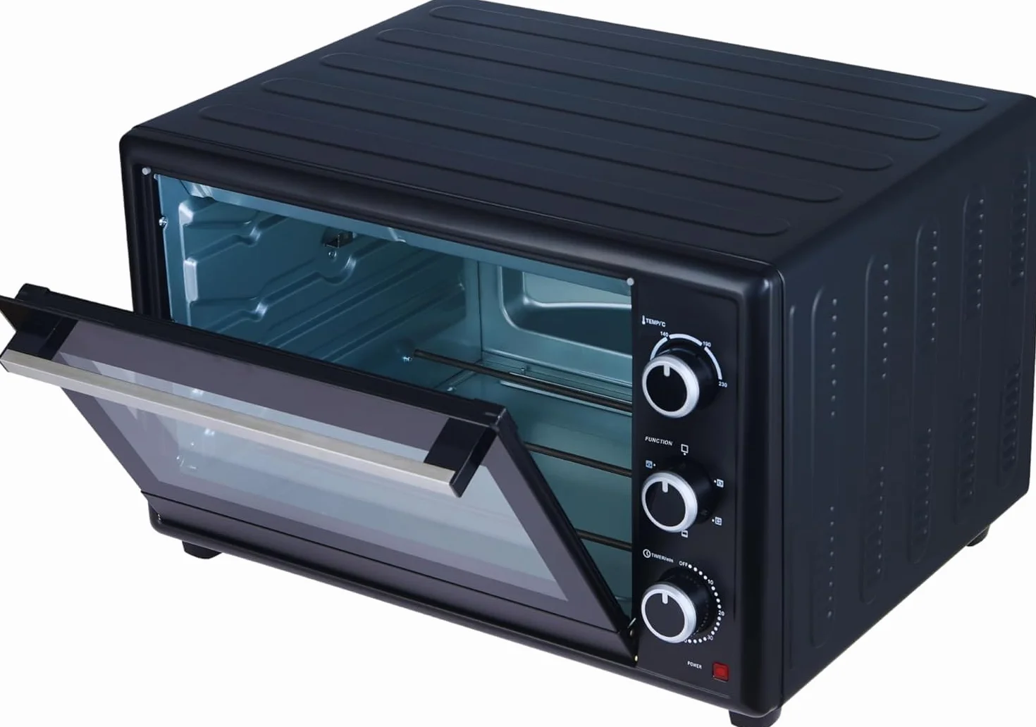 OptimumX Forno Elettrico 60L Ventilato 2200W Girarrosto Nero
