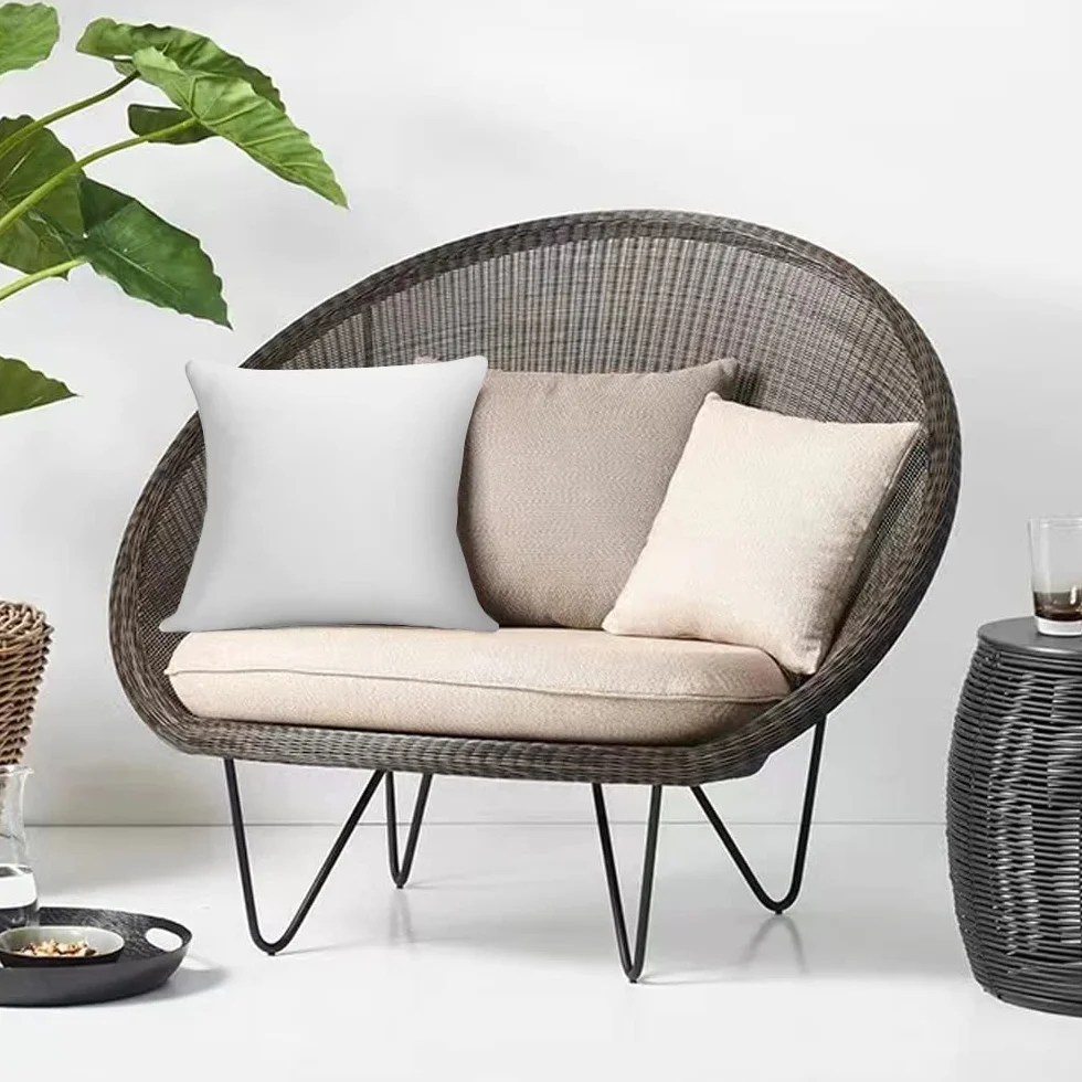 Set di 2 Inserti per Cuscini Decorativi Impermeabili Bianchi 65x65 cm