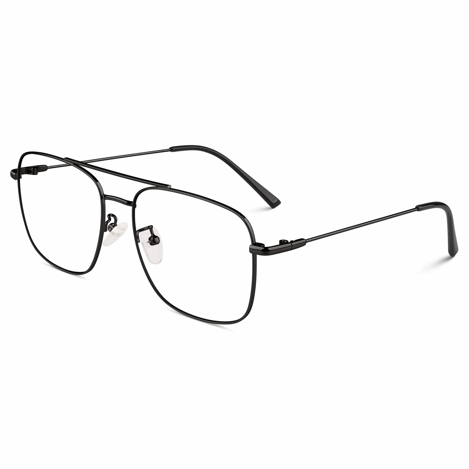 GQUEEN Montatura Occhiali da Vista Retrò Pilota Metallo UV400