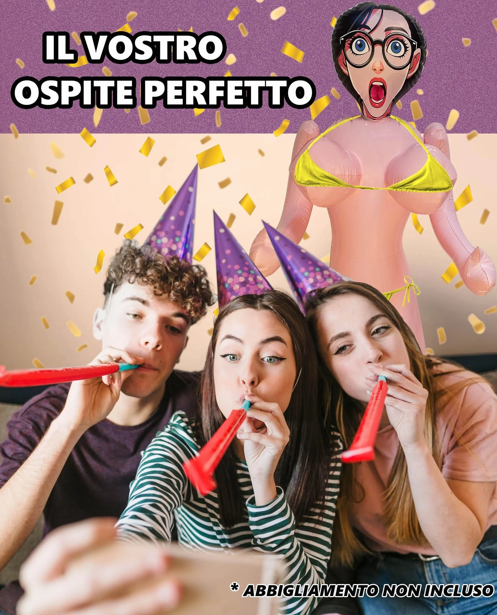 Bambola Gonfiabile 150 cm per Addio al Celibato e Nubilato, Scherzi, Feste