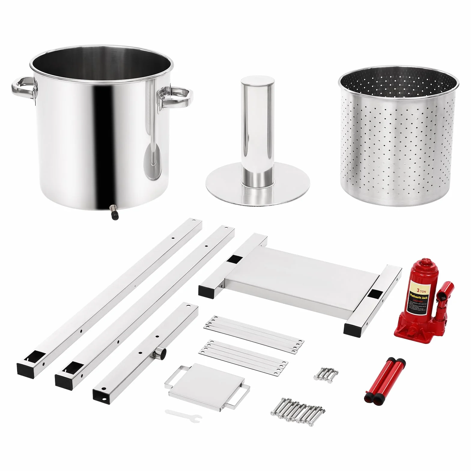 3T pressa idraulica in acciaio inox 22L spremiagrumi manuale per succo di sidro vino olio d'oliva