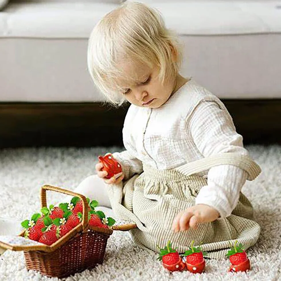 Fragole Artificiali Rosse di Plastica Frutta Finta 20 Pezzi per Decorazione Casa Cucina