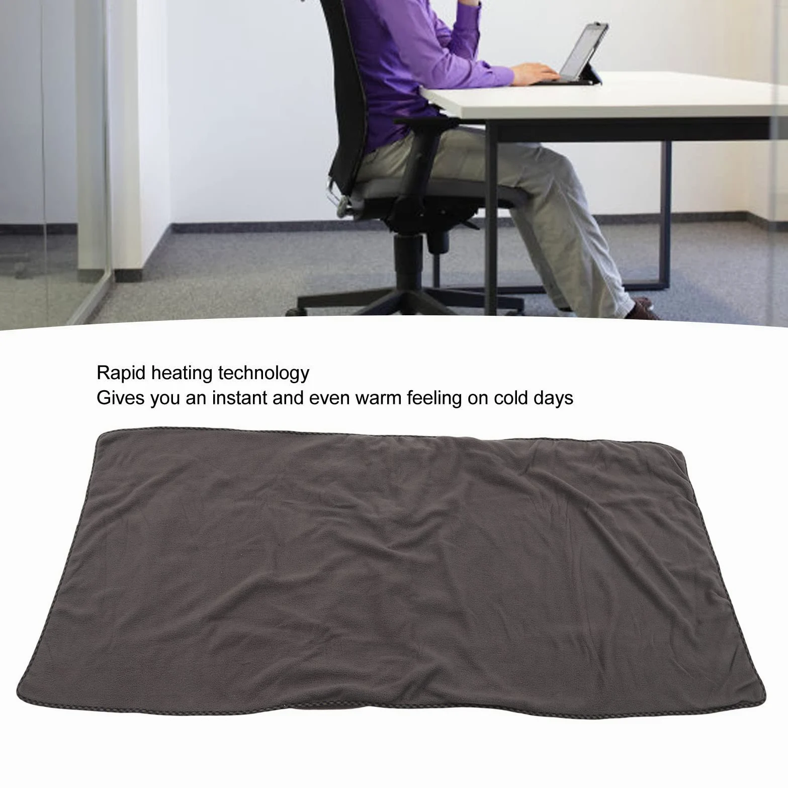 Cocoarm Coperta Riscaldata Elettrica Coperta Riscaldata Tramite USB in Poliestere Riscaldamento Rapido Area di Riscaldamento più Ampia Tiro Leggero per Studenti Impiegati Uso del Divano Letto